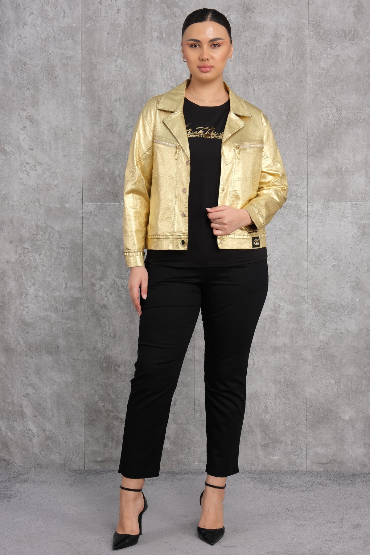 Plus Size Three-Piece Set-Yellow