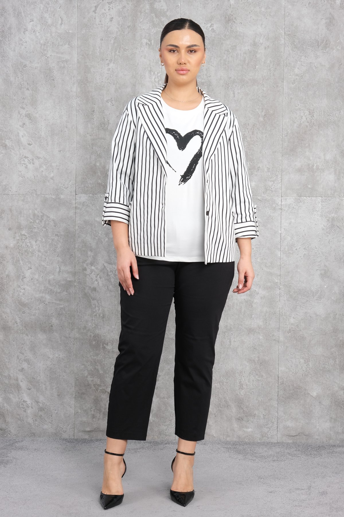 Plus Size Three-Piece Set-Black