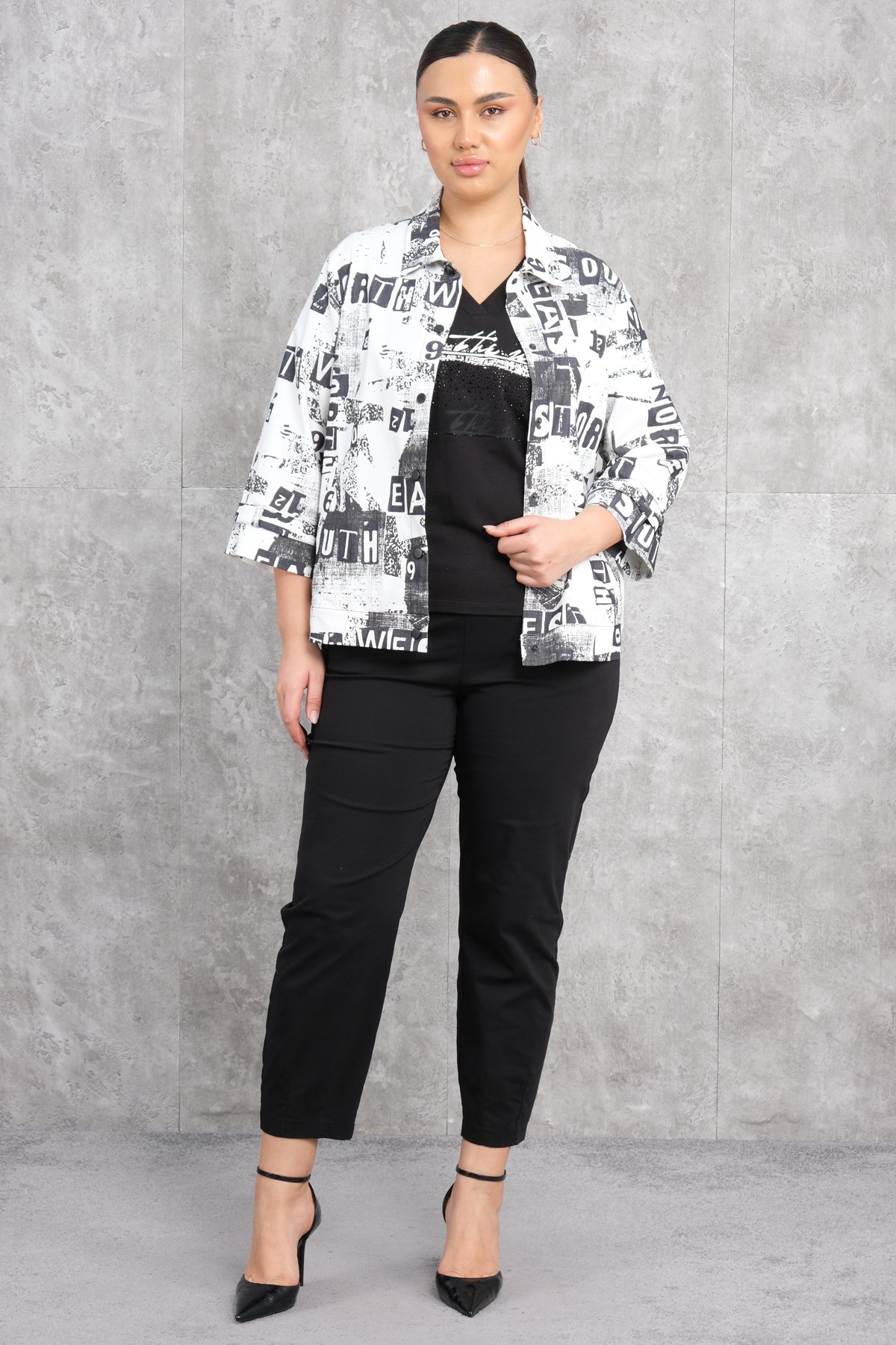 Plus Size Three-Piece Set-Black