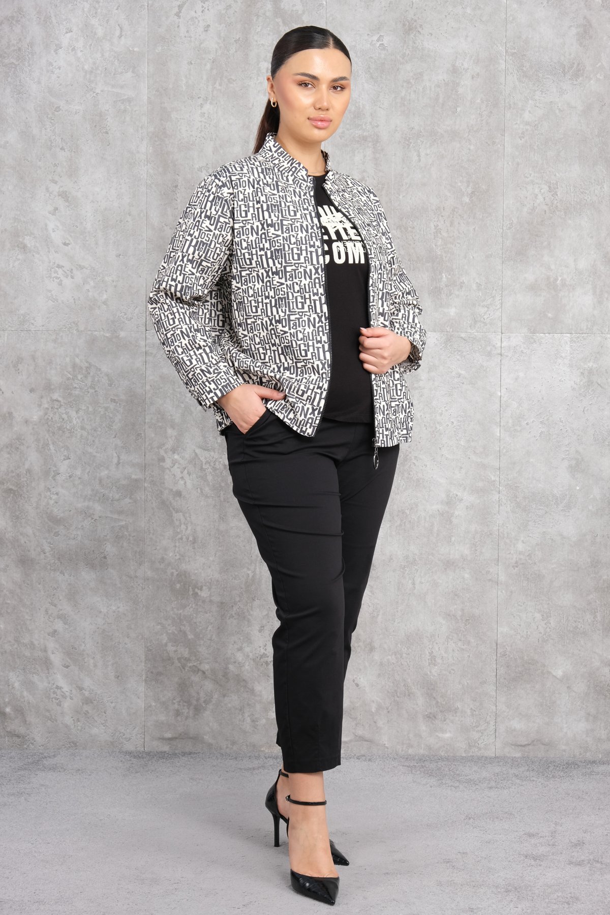 Plus Size Three-Piece Set-Black