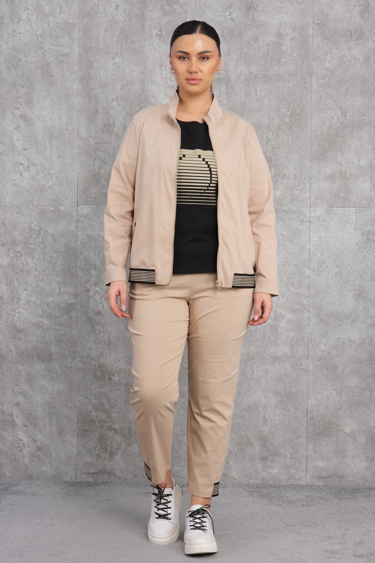 Plus Size Three-Piece Sports Set-Mink