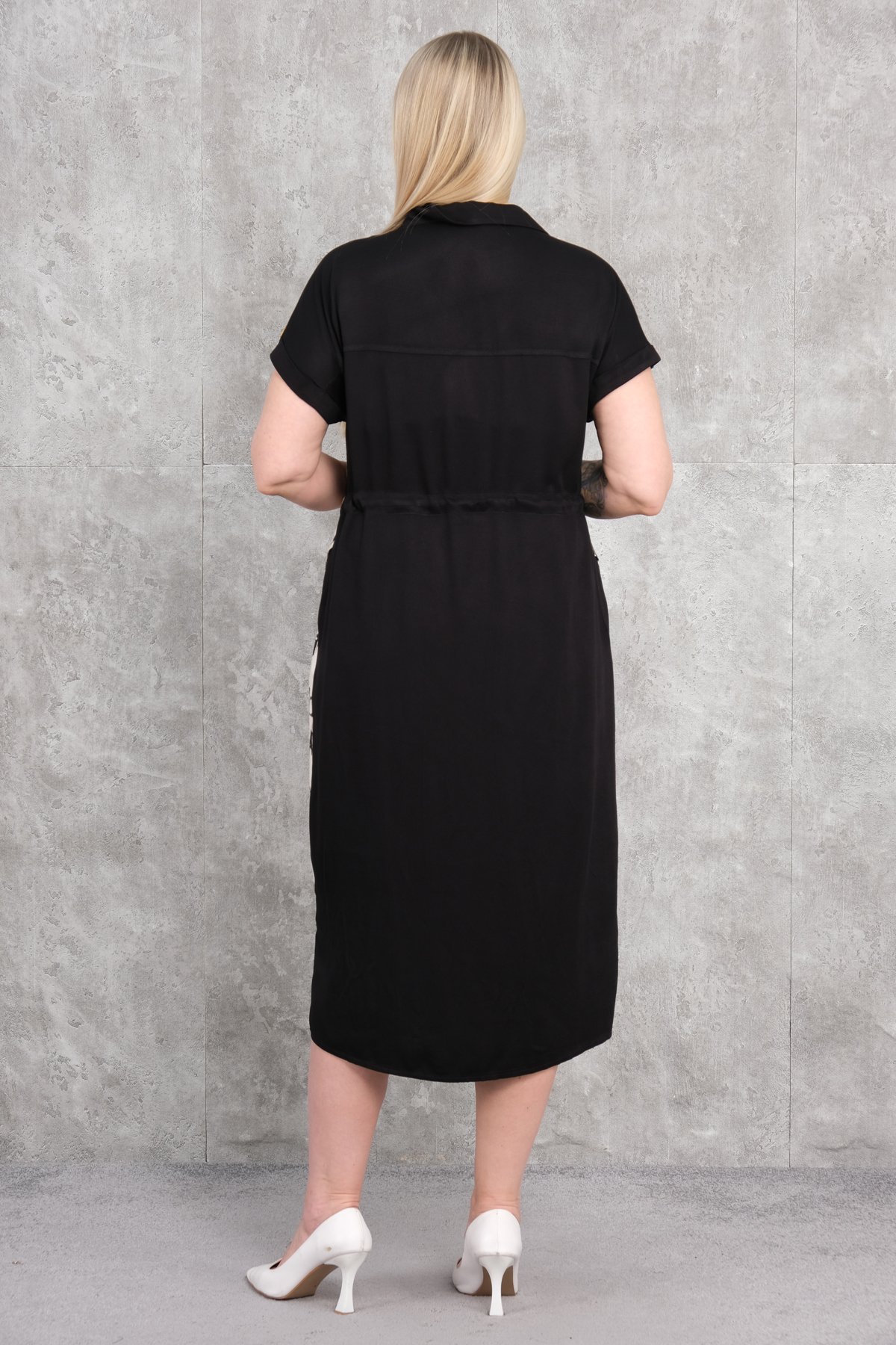 Casual Plus Size Dress-Black