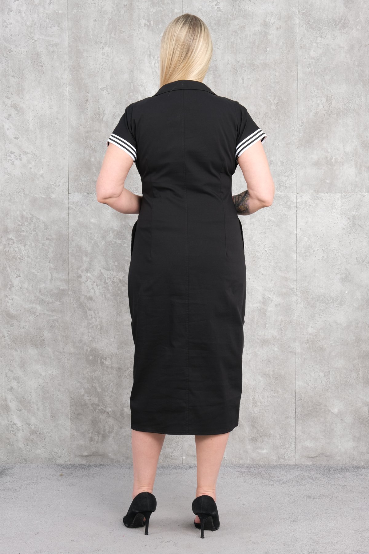 Casual Plus Size Dress-Black