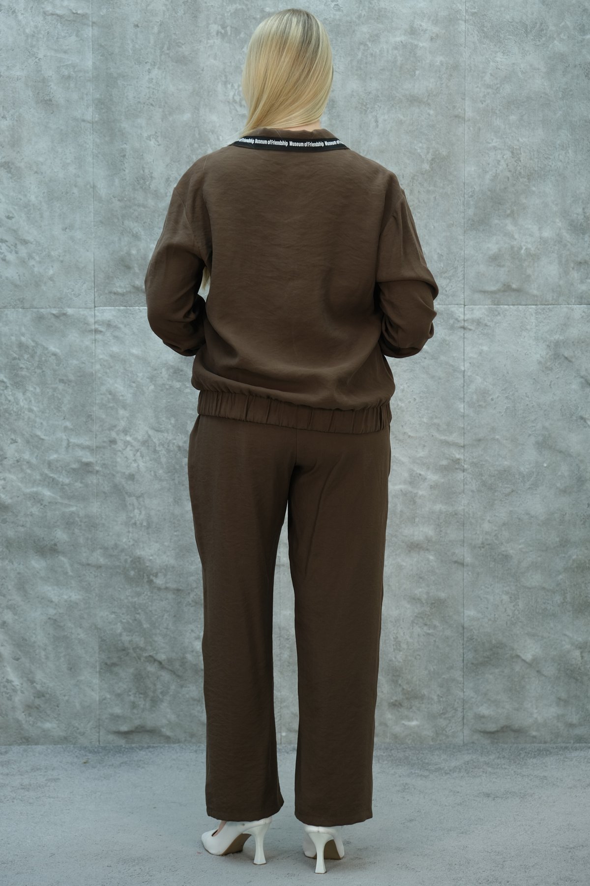 Plus Size Two-Piece Set-Brown