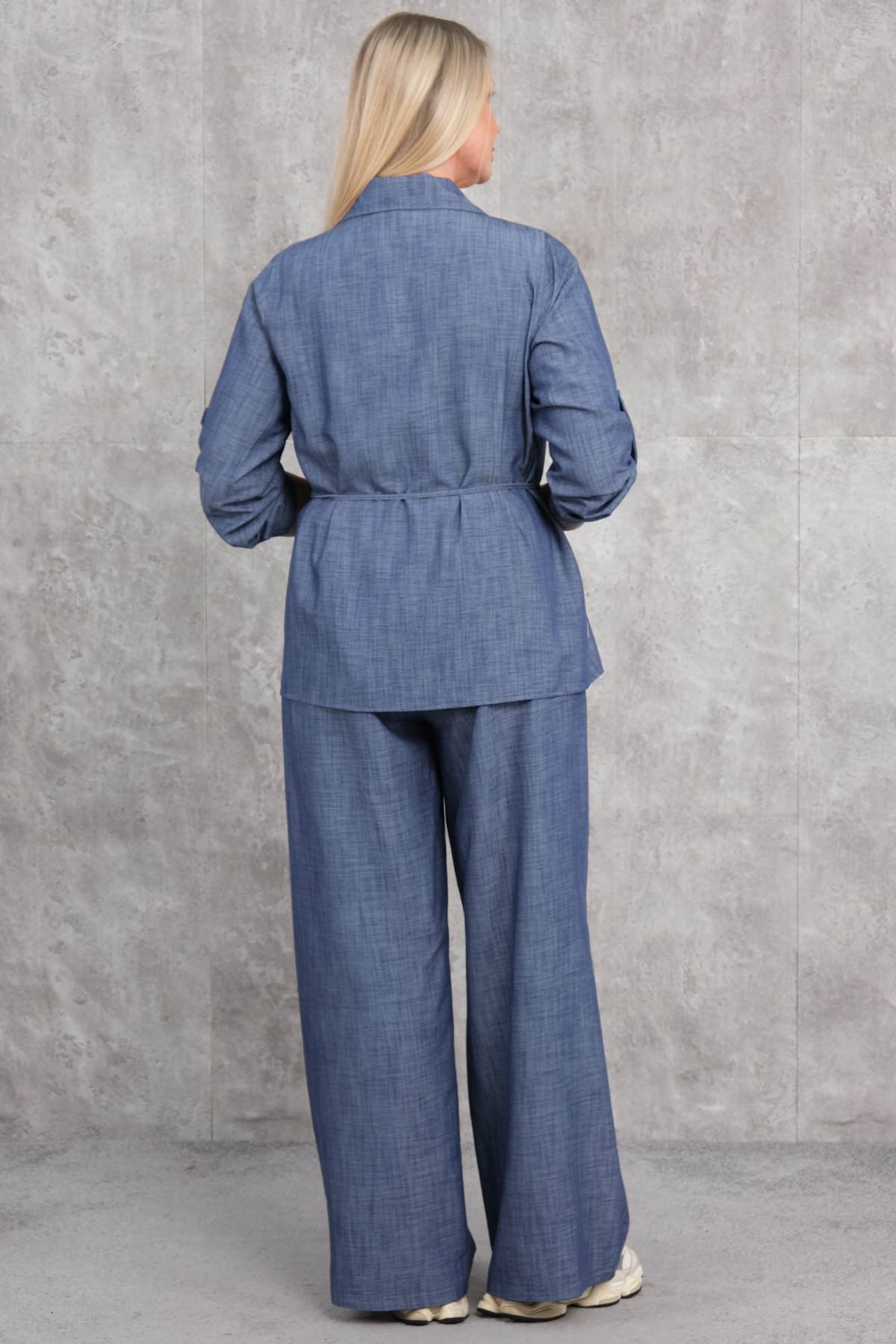 Plus Size Two-Piece Set-Blue