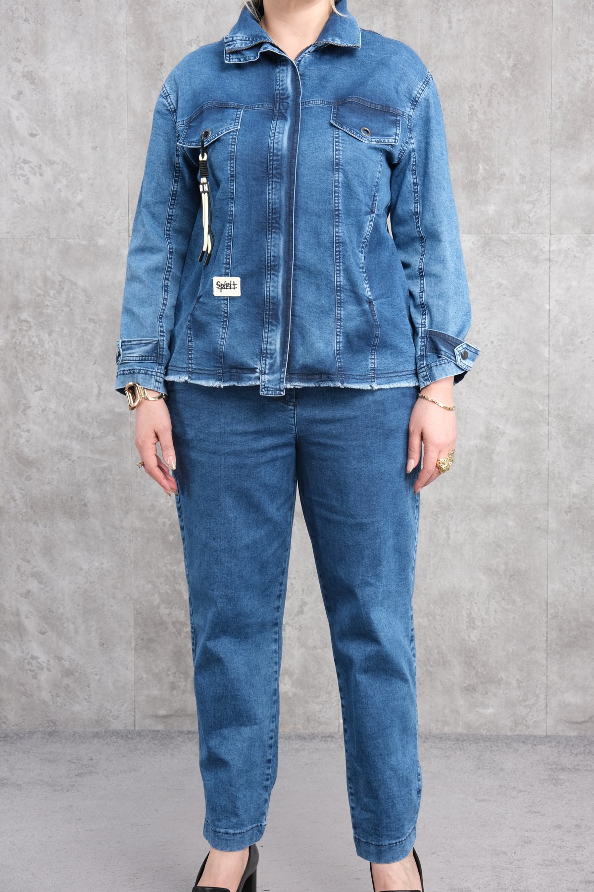 Womens Two-Piece Sports Set-Blue