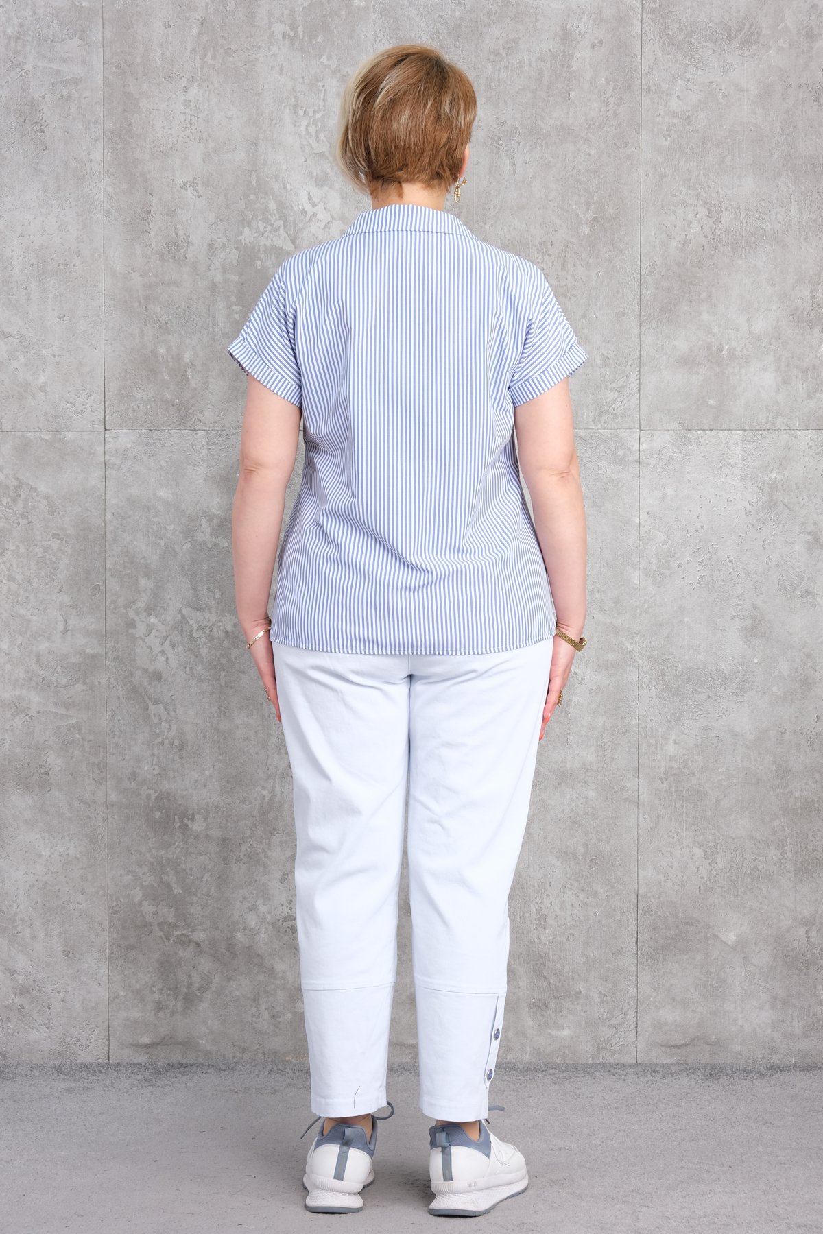 طقم رياضي نسائي مقاس كبير مكون من قطعتين-الأزرق