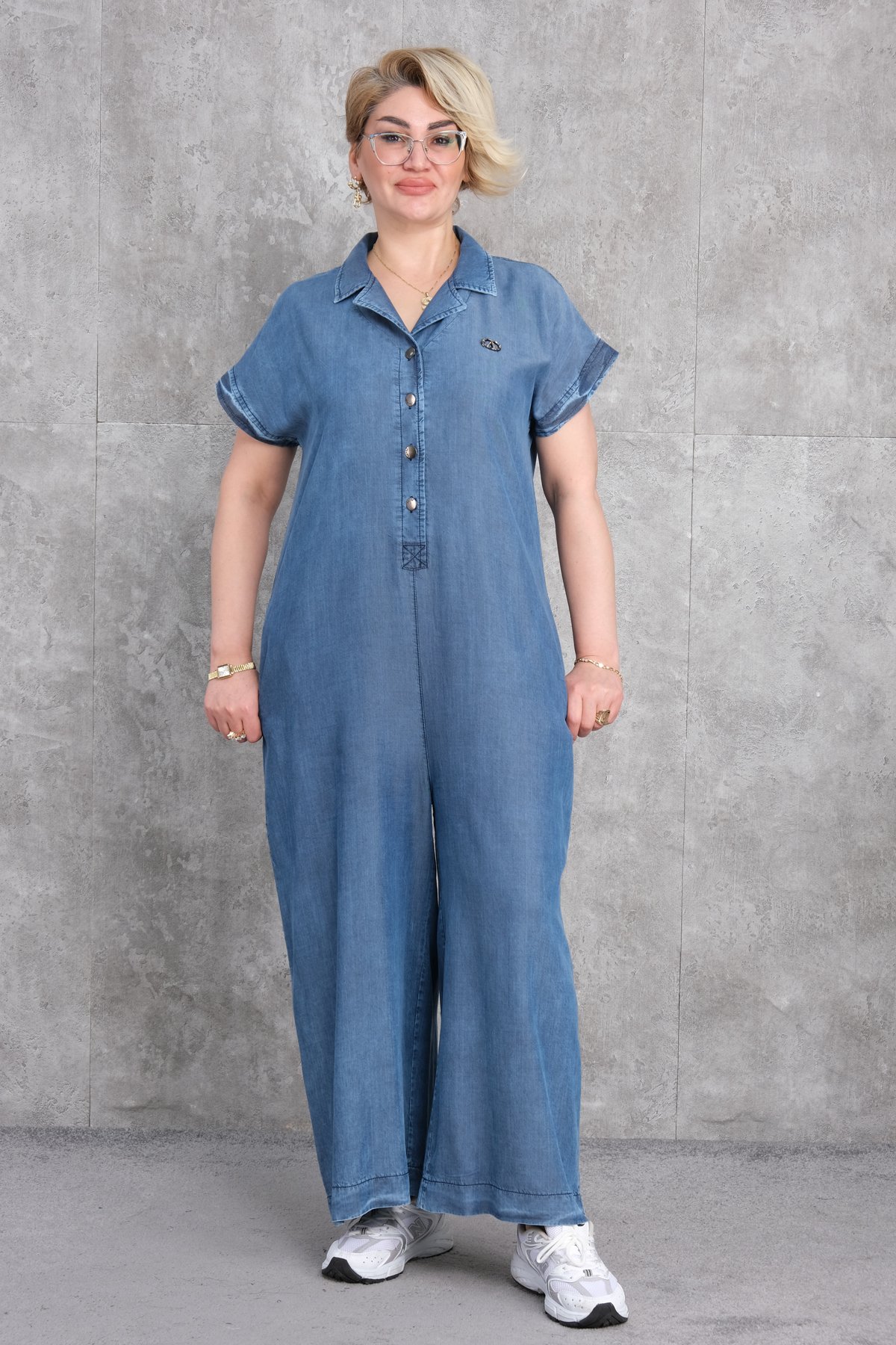 Спортивный комбинезон больших размеров-Синий