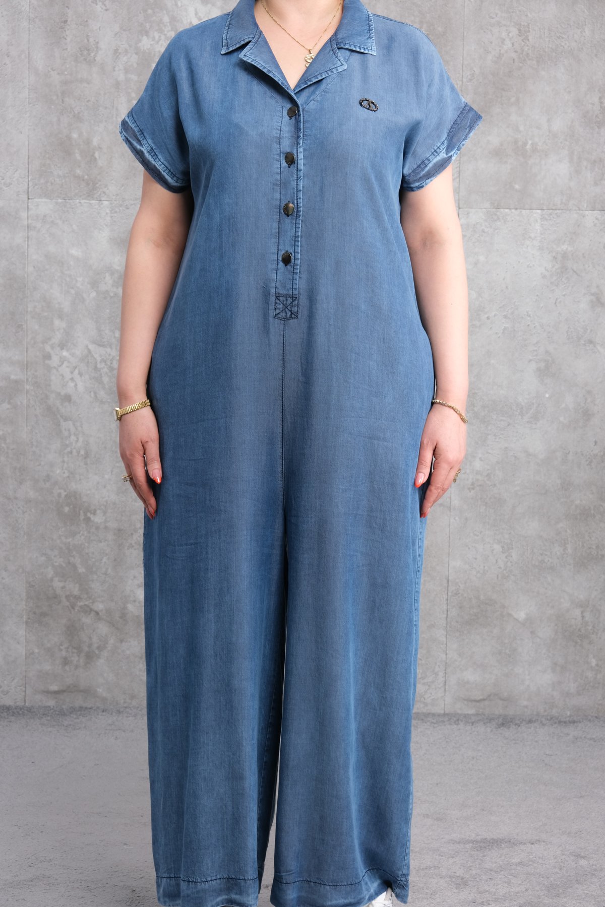 Спортивный комбинезон больших размеров-Синий