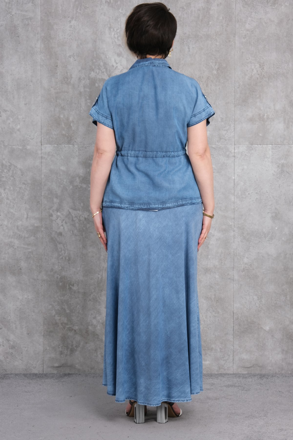 Plus Size Two-Piece Set-Blue