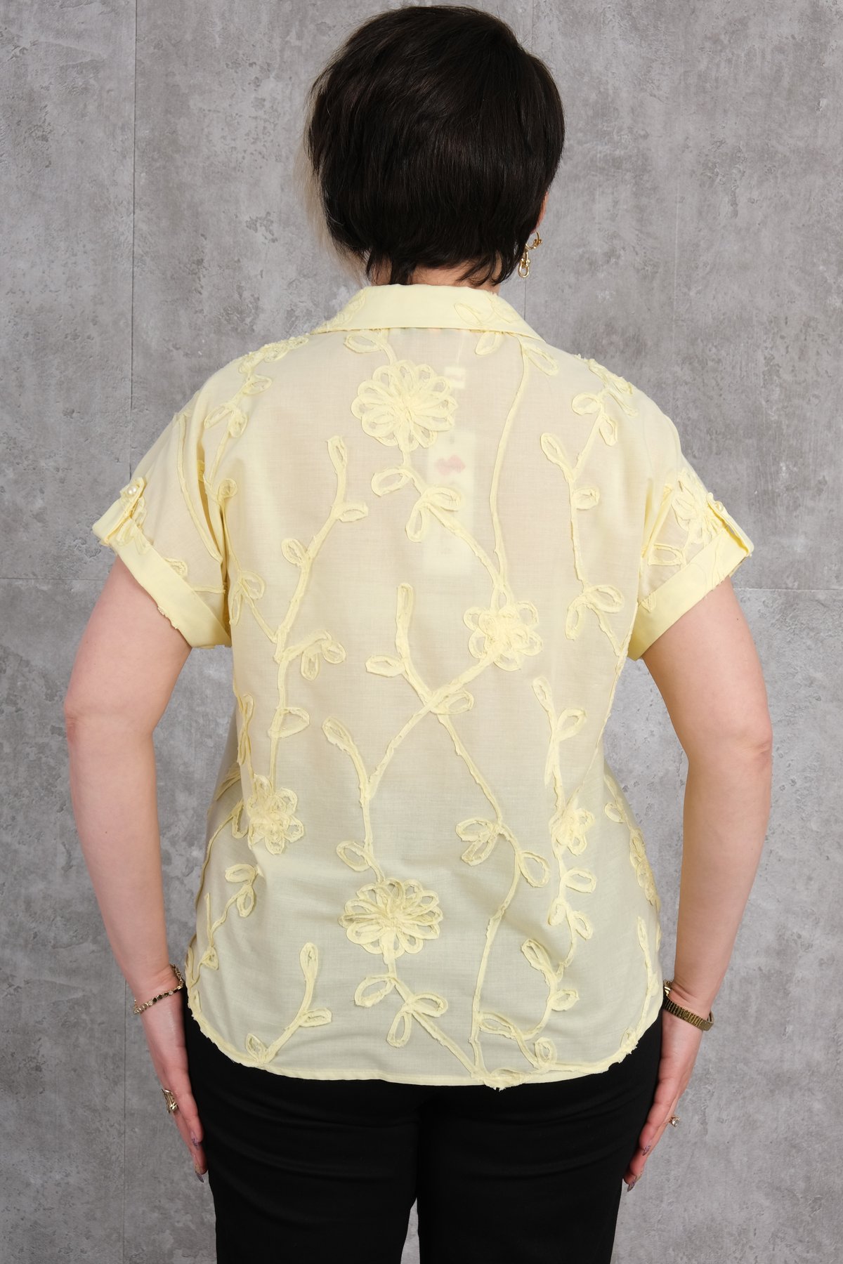 Рубашка больших размеров-Желтый