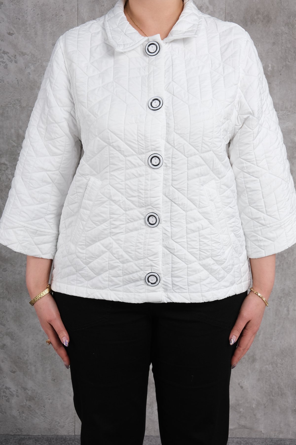 Plus Size Short Sport Jacket-White