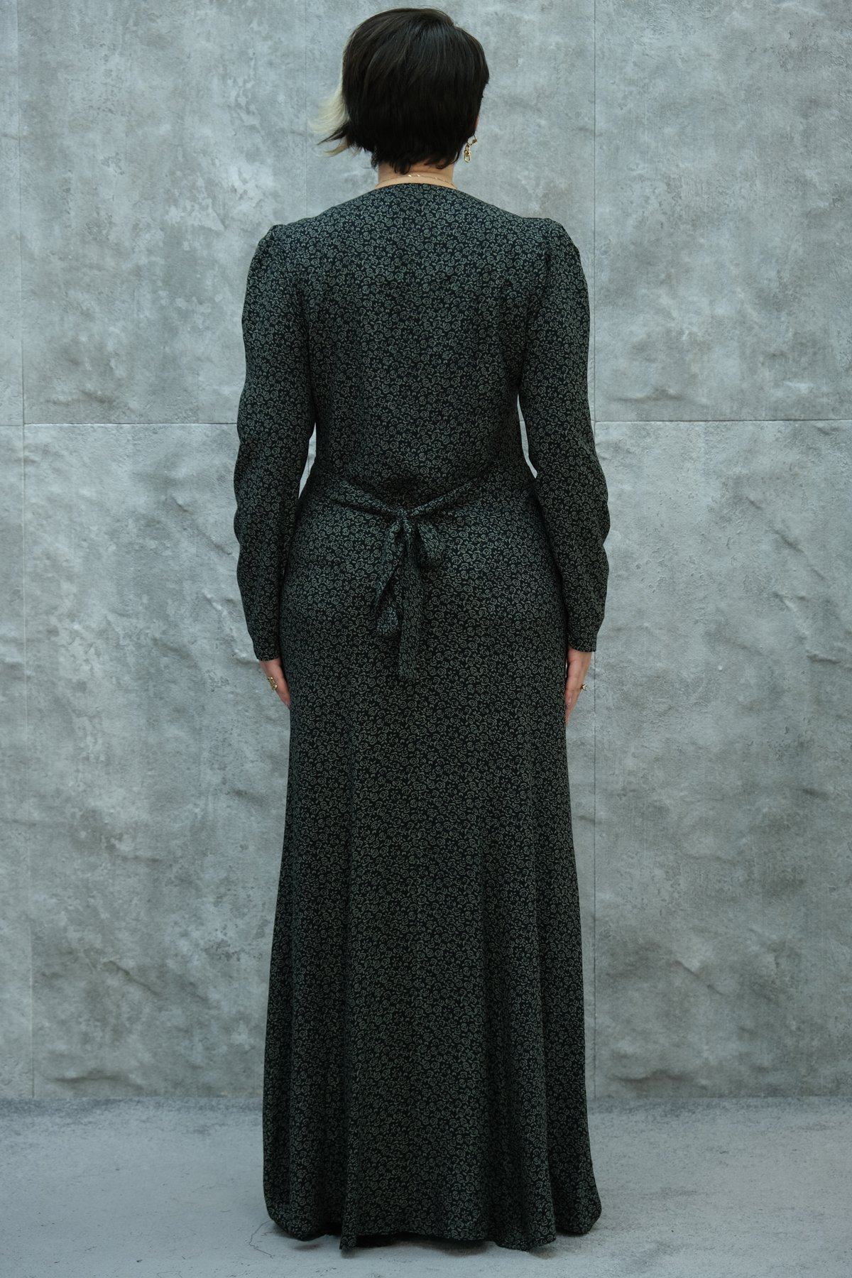 Büyük Beden Uzun Elbise-Yeşil