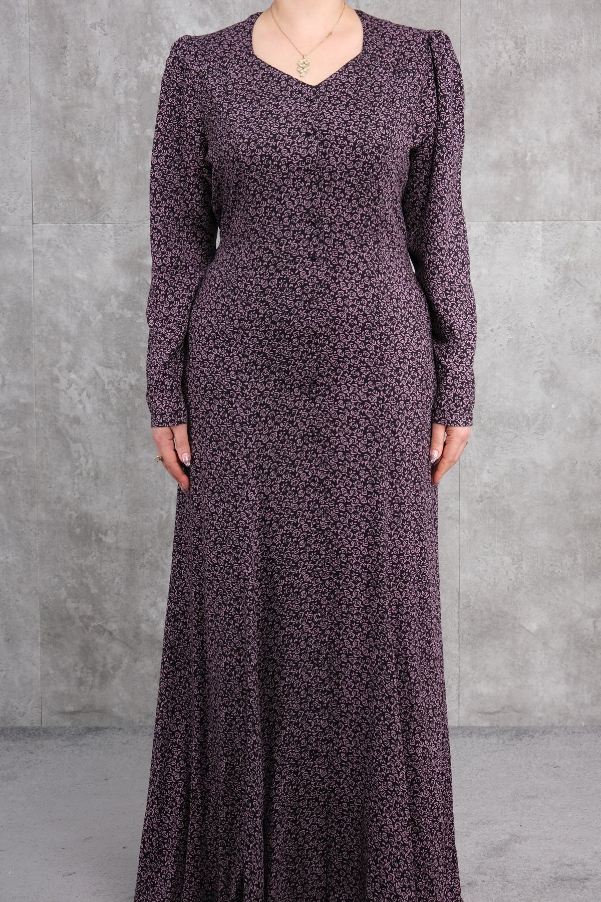 Plus Size Long Dress-Lilac