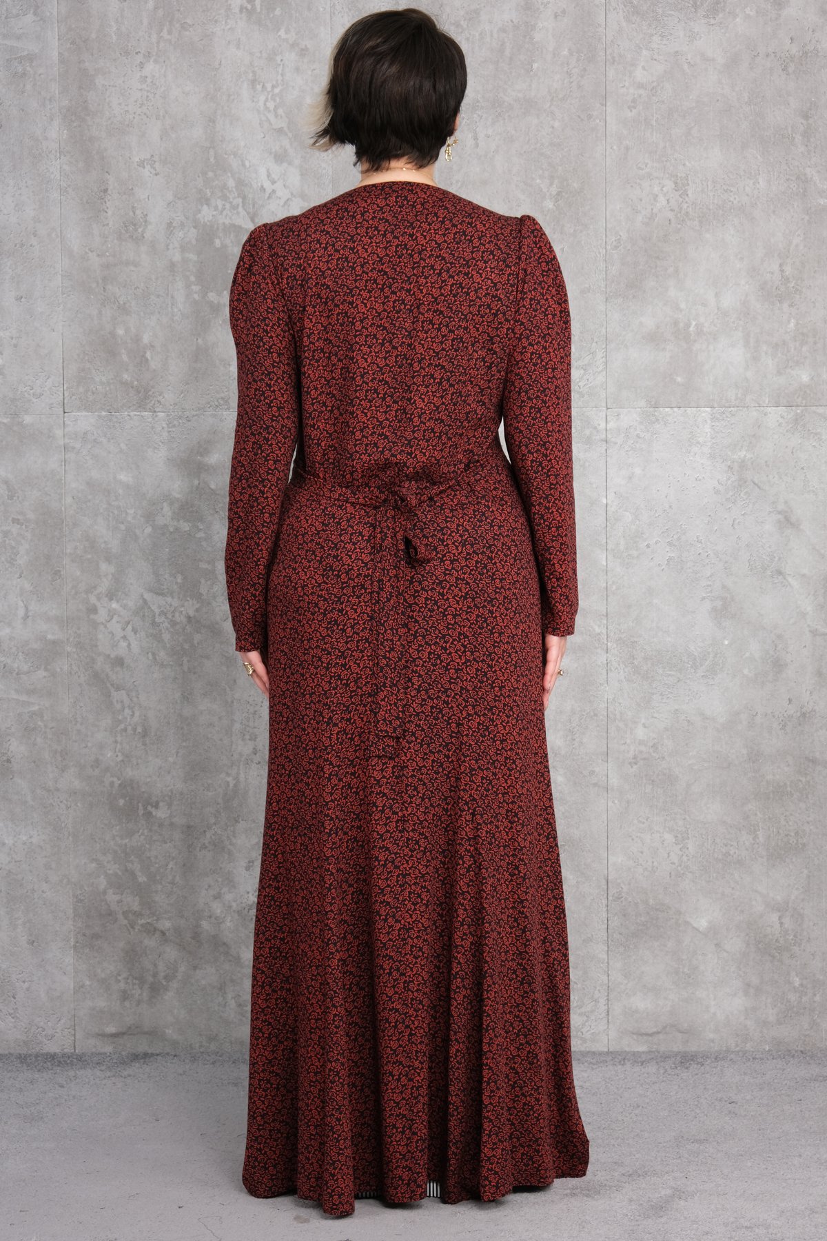 Plus Size Long Dress-Coral