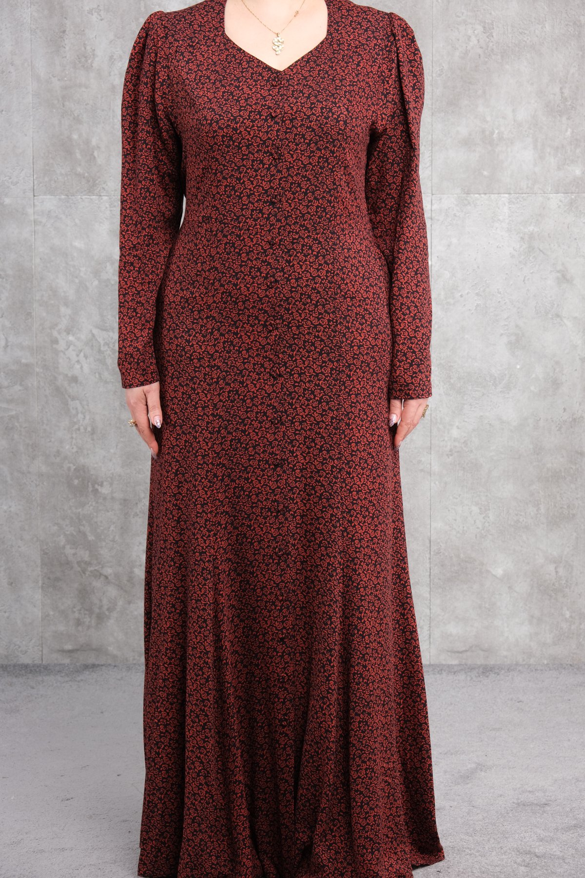 Plus Size Long Dress-Coral