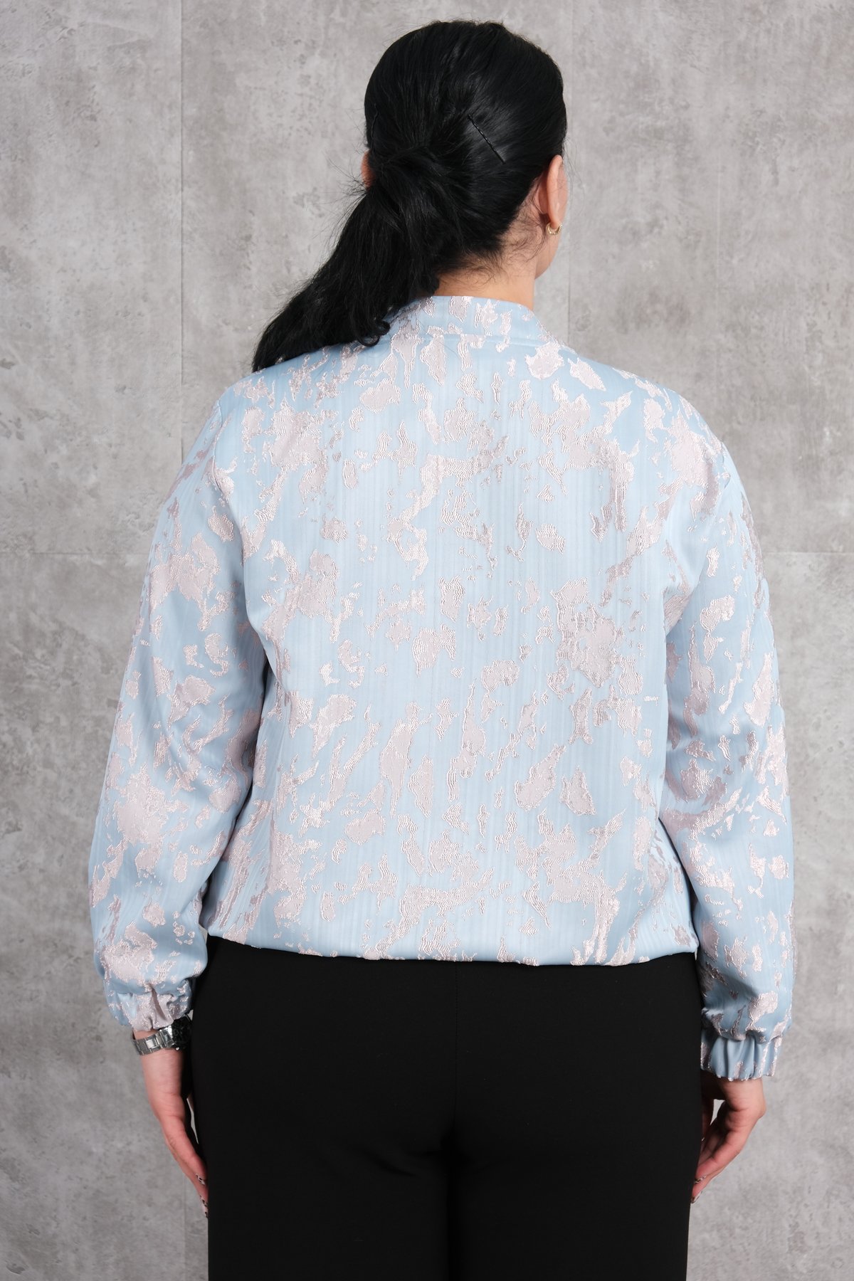 Plus Size Short Sport Jacket-Turquoise