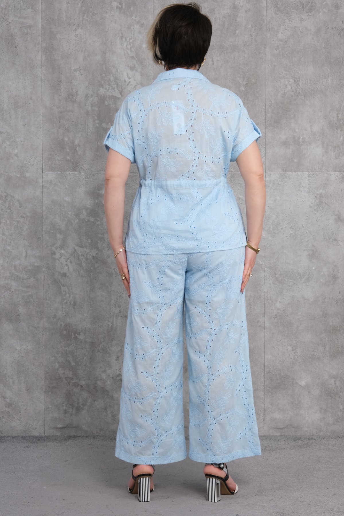 طقم من قطعتين مقاس كبير-الأزرق