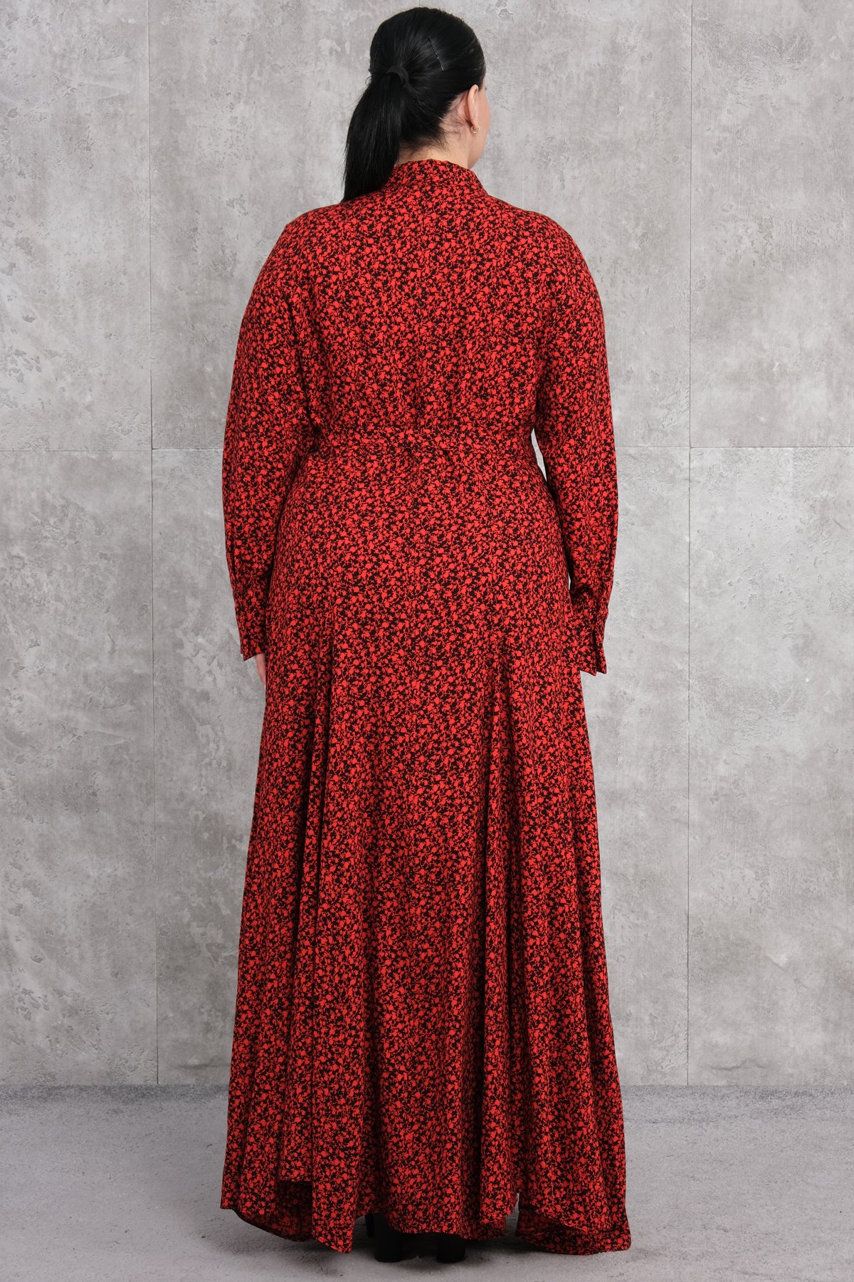 Plus Size Long Dress-Coral