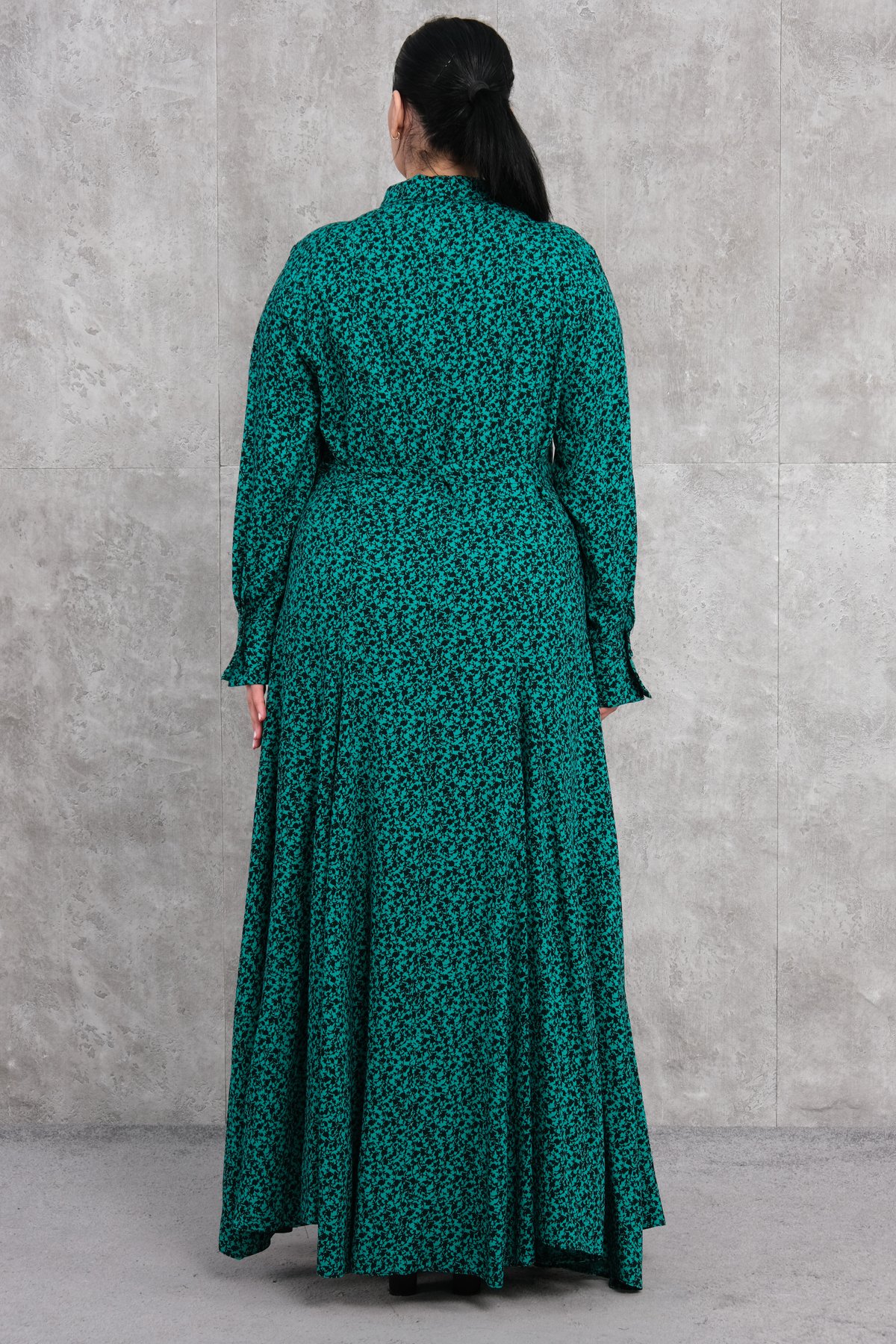 Длинное платье больших размеров-Зеленый