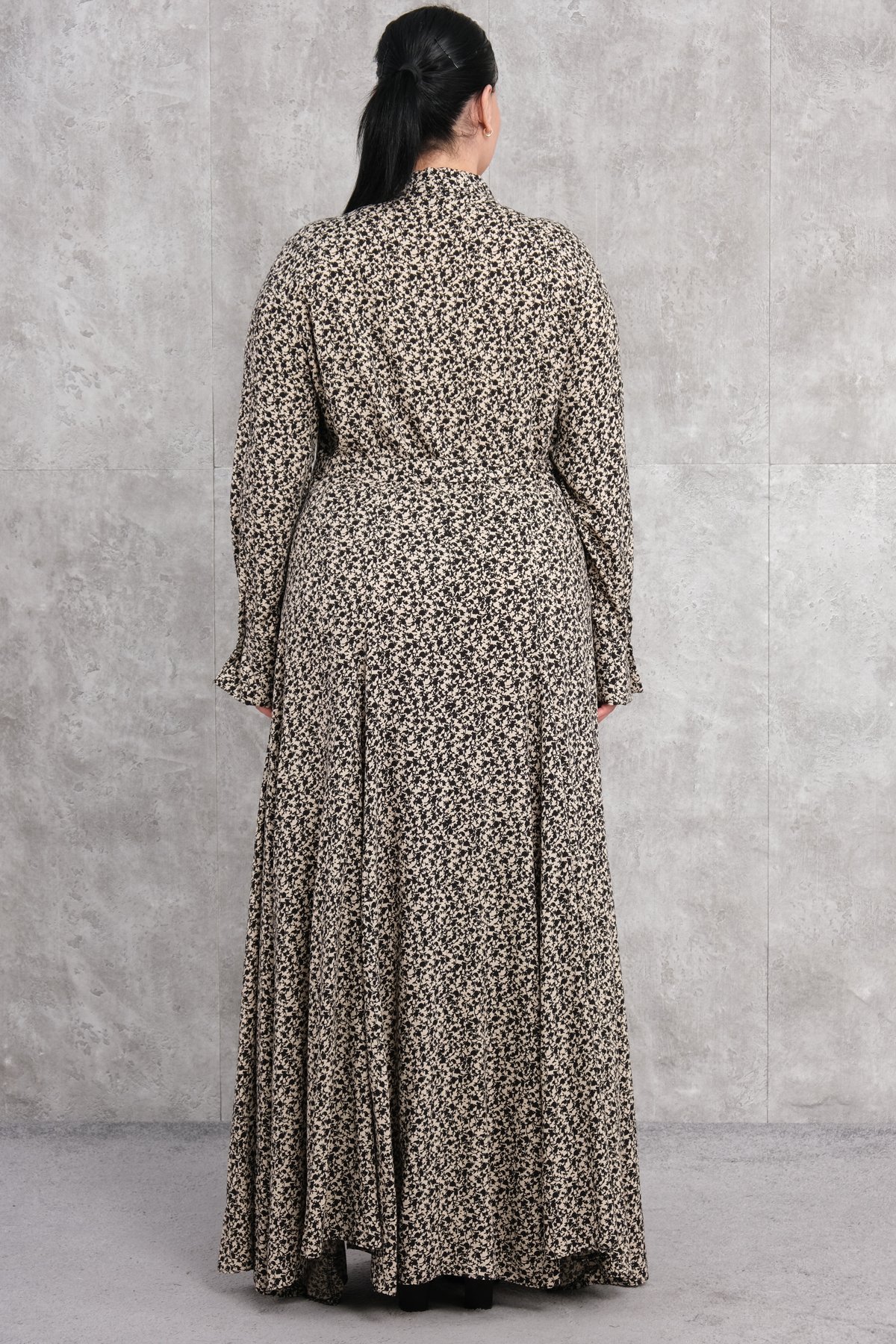 Plus Size Long Dress-Beige