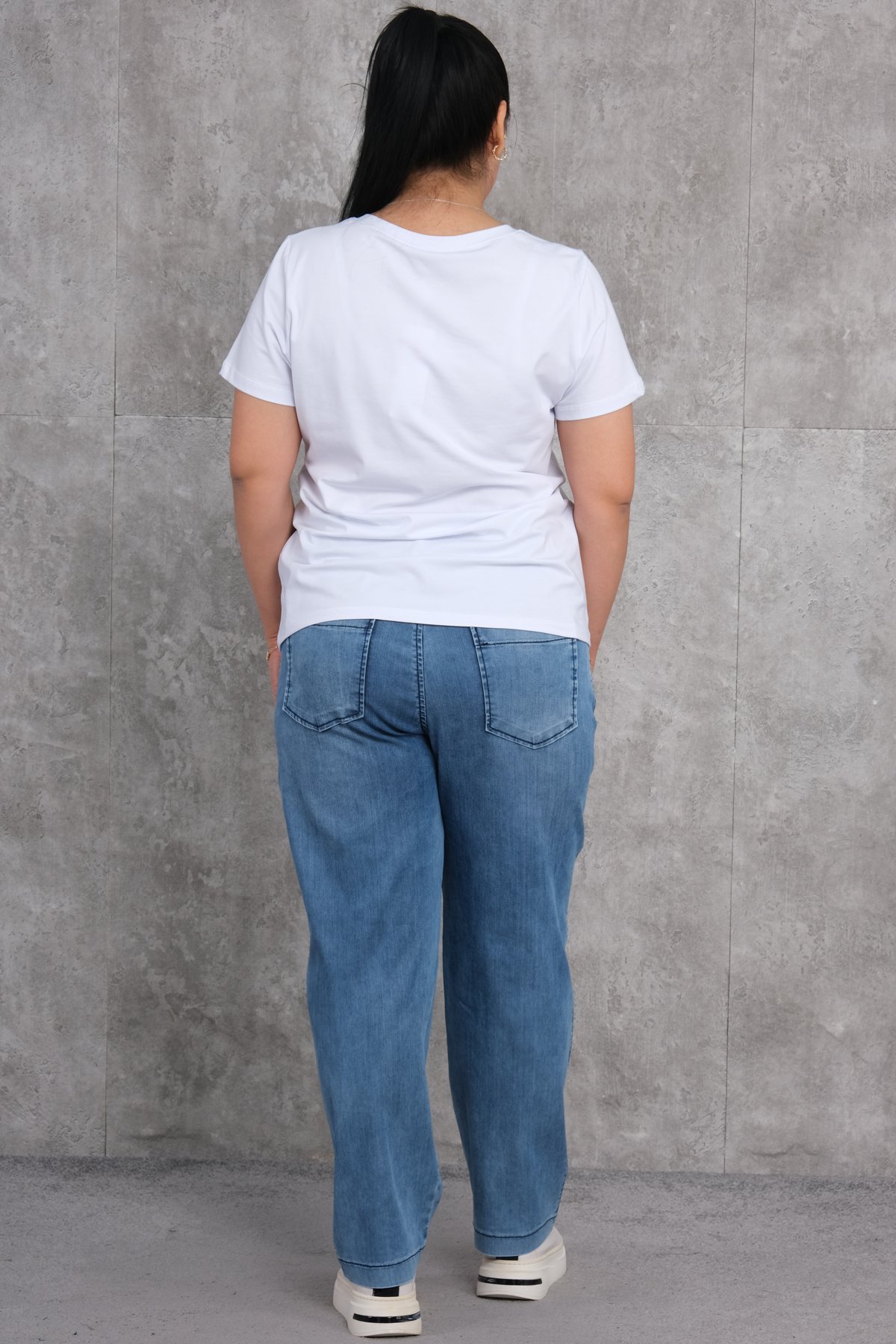 Спортивный костюм из двух частей больших размеров для женщин-Синий