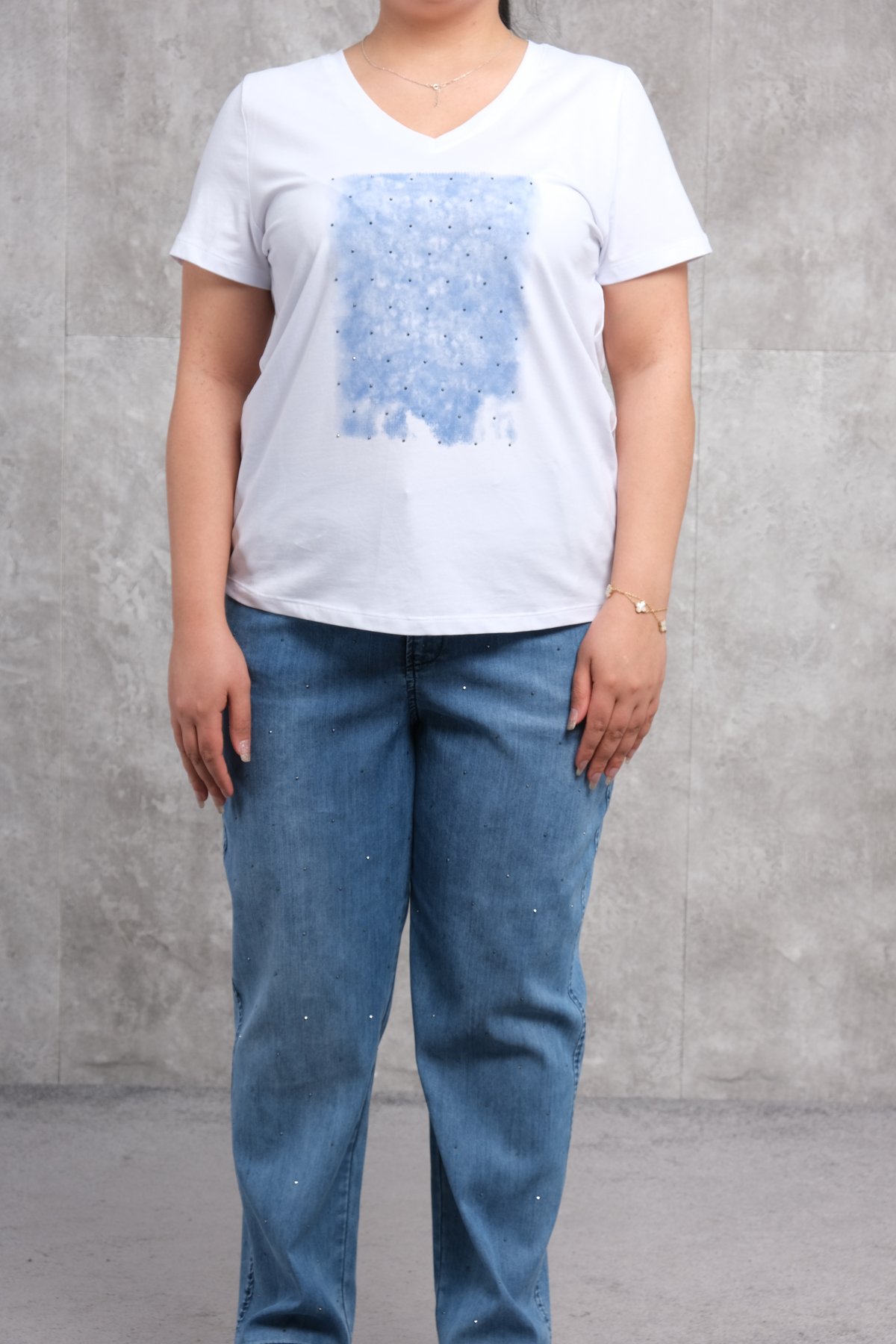 Спортивный костюм из двух частей больших размеров для женщин-Синий