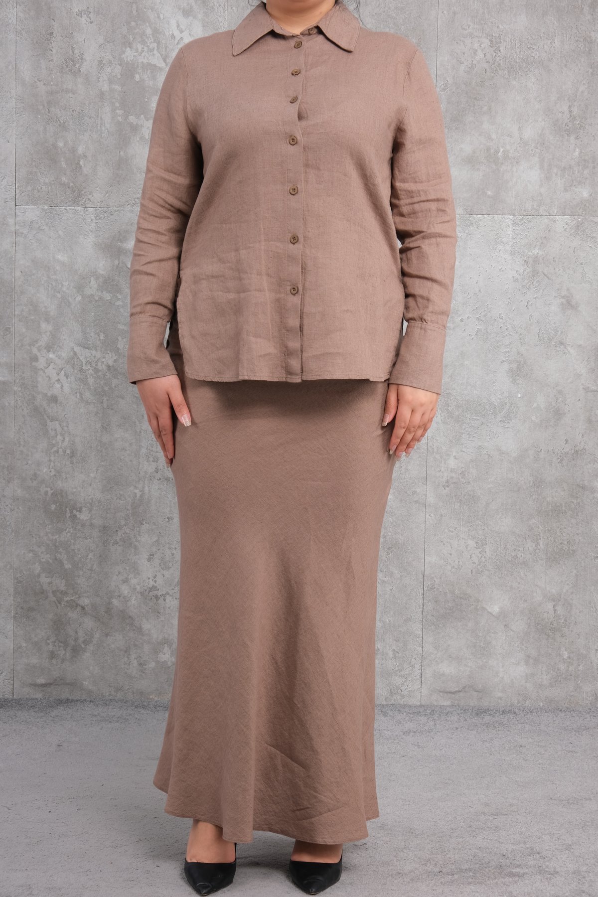 Комплект из двух предметов больших размеров-Коричневый