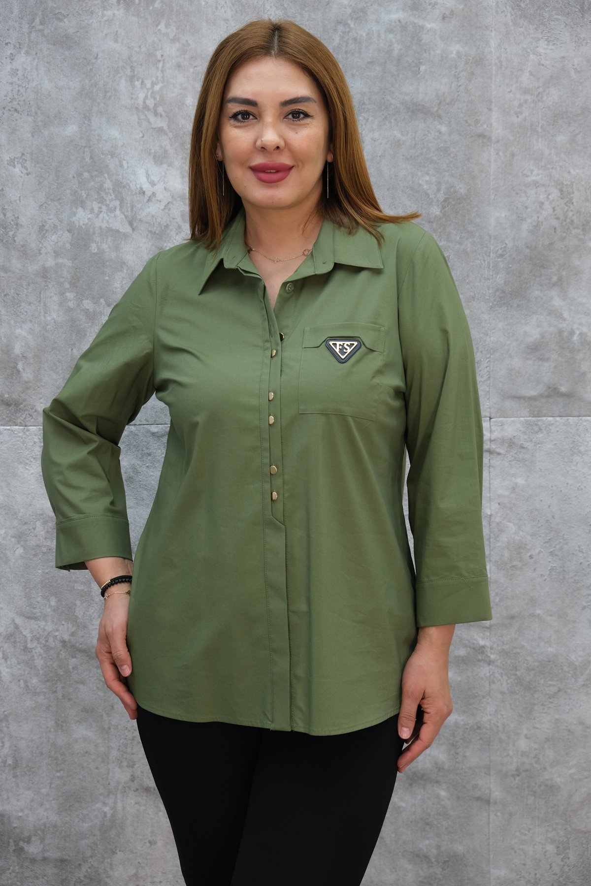 Plus Size Shirt-Khaki