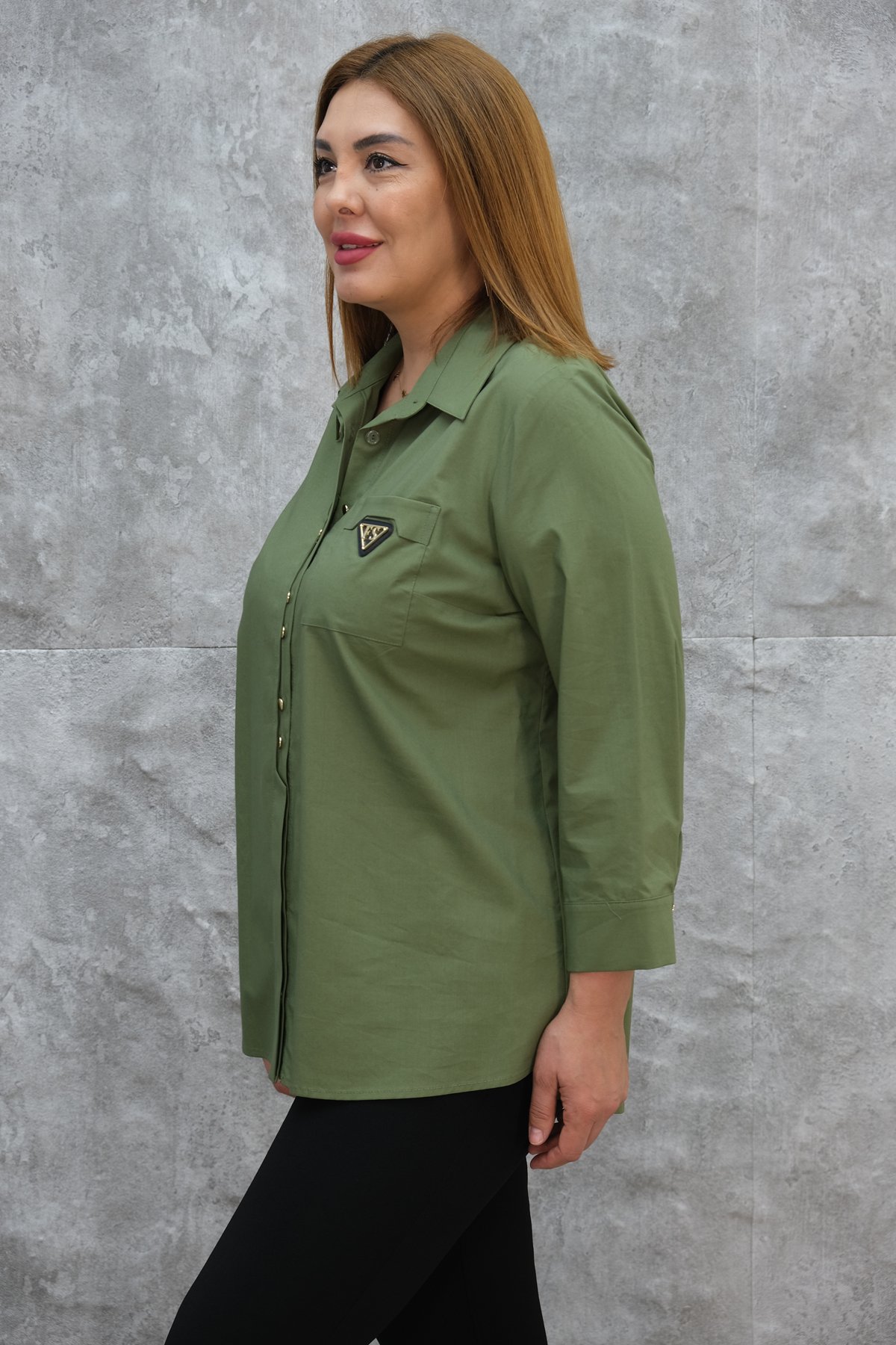 Plus Size Shirt-Khaki
