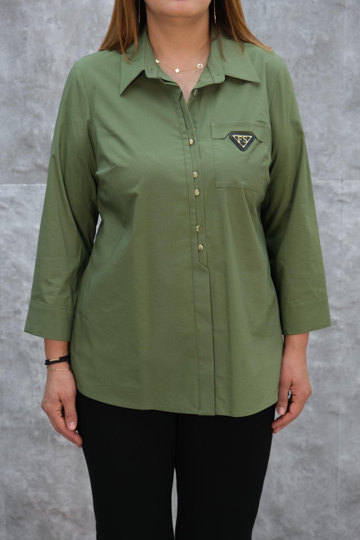 Plus Size Shirt-Khaki