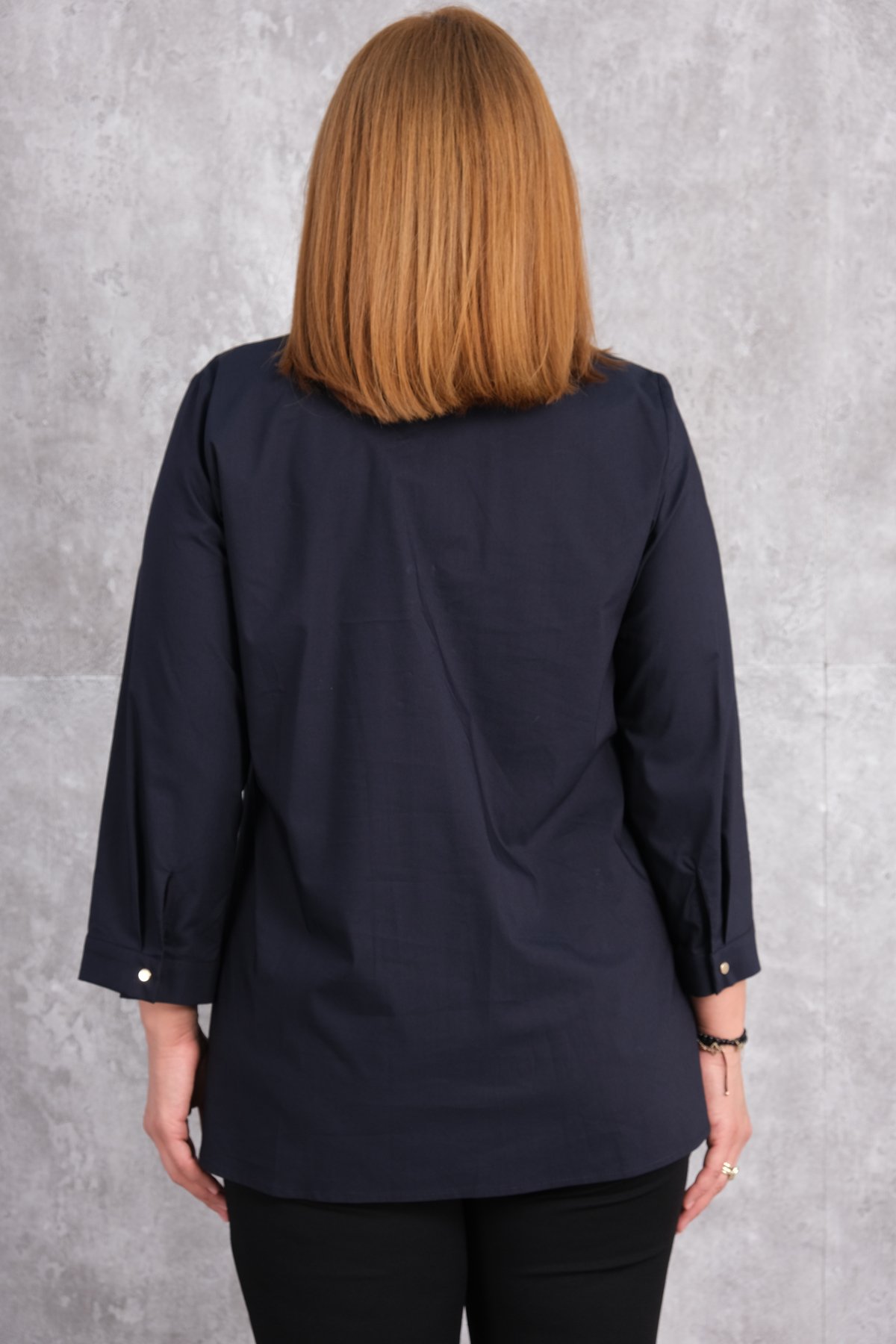 Plus Size Shirt-Dark Blue