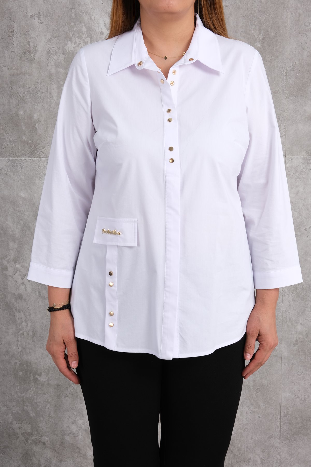 Plus Size Shirt-White