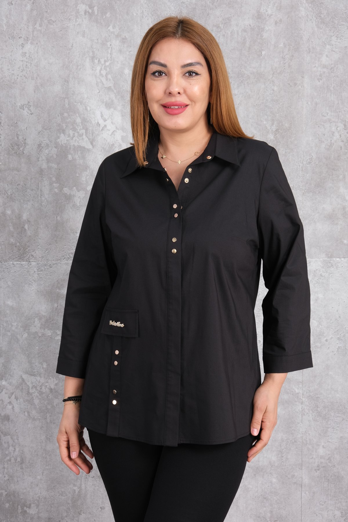 Super Plus Size Shirt-Black