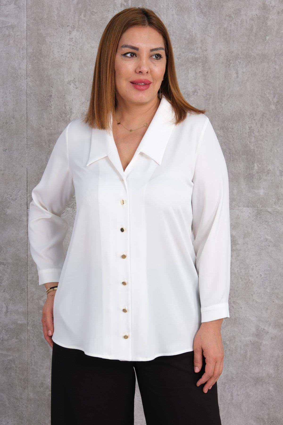 Plus Size Blouse-White