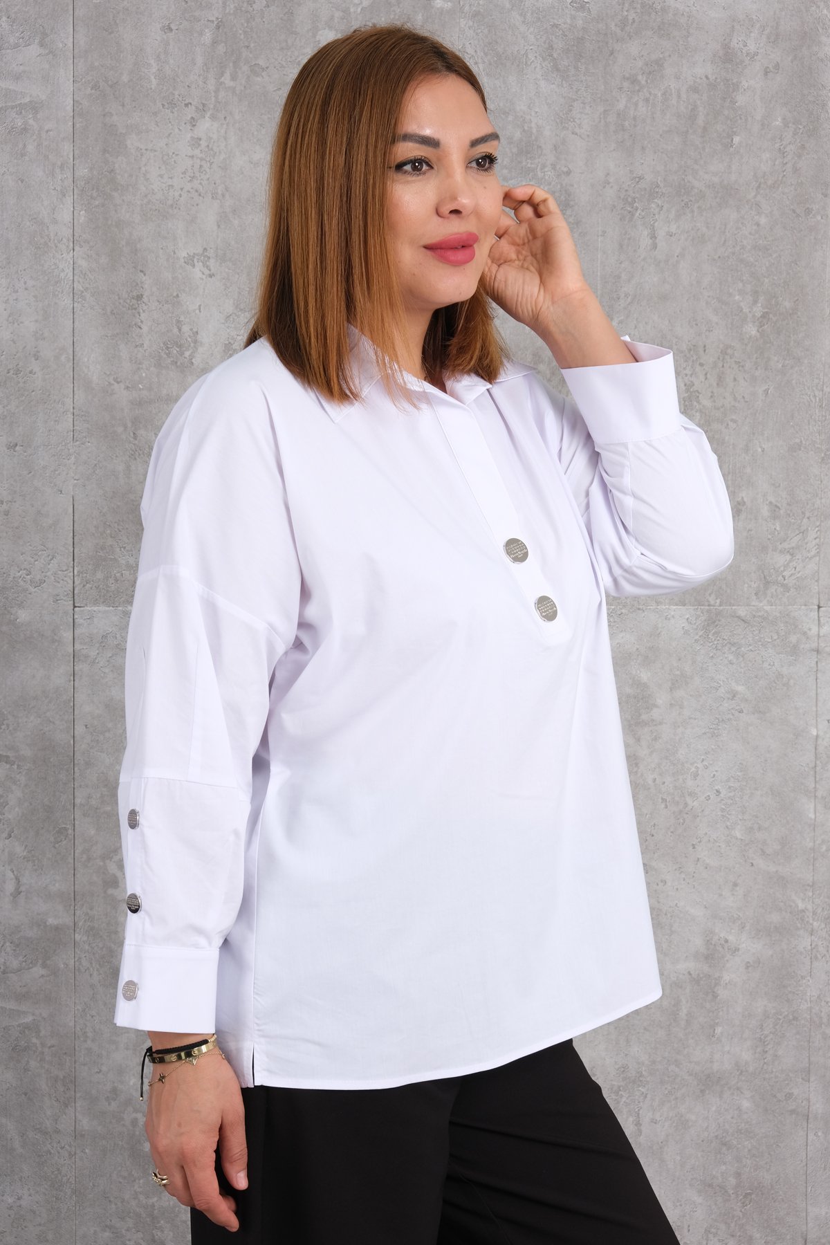 Plus Size Blouse-White