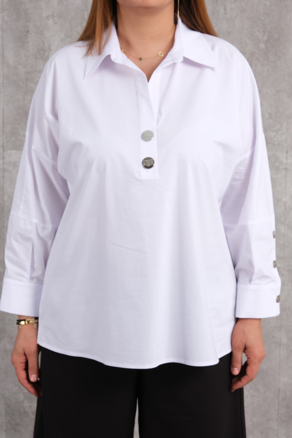 Plus Size Blouse-White
