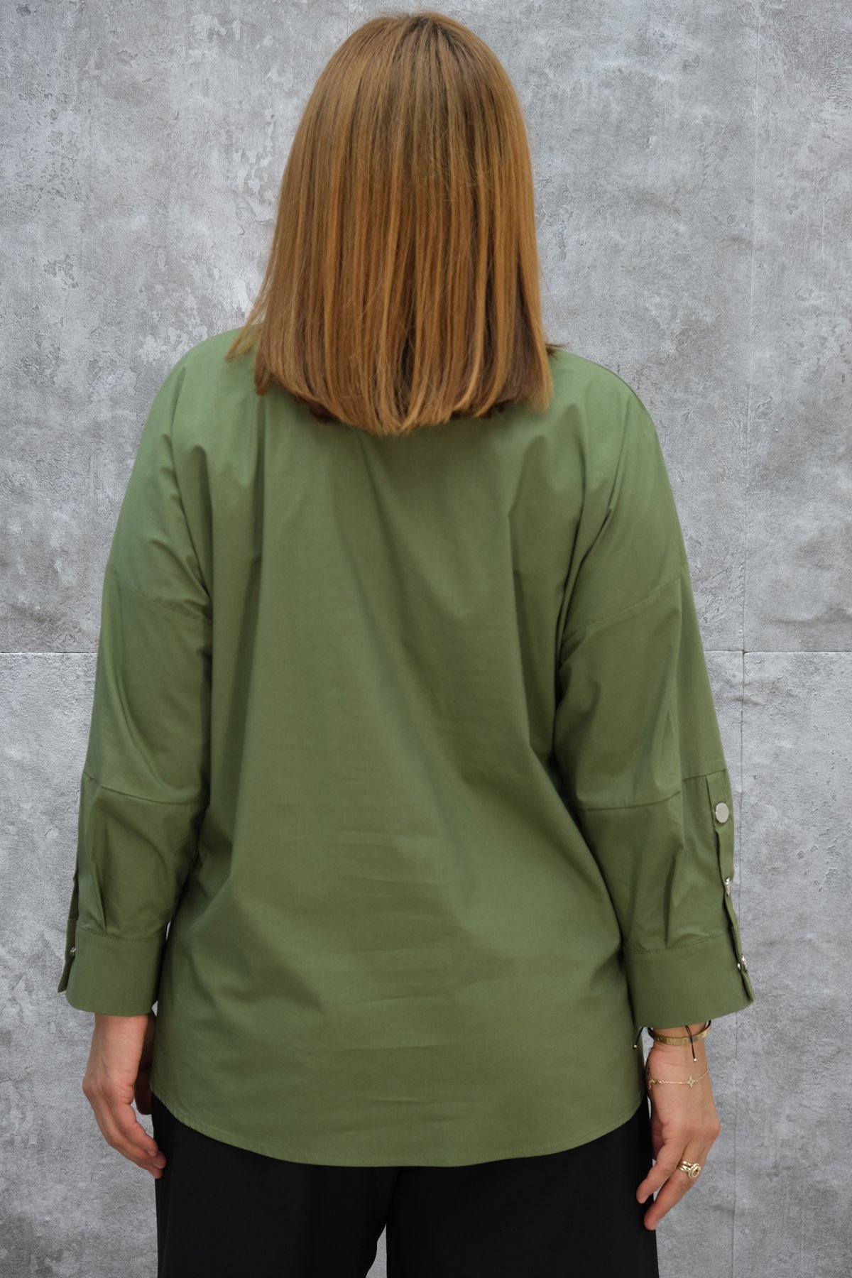 Plus Size Blouse-Khaki