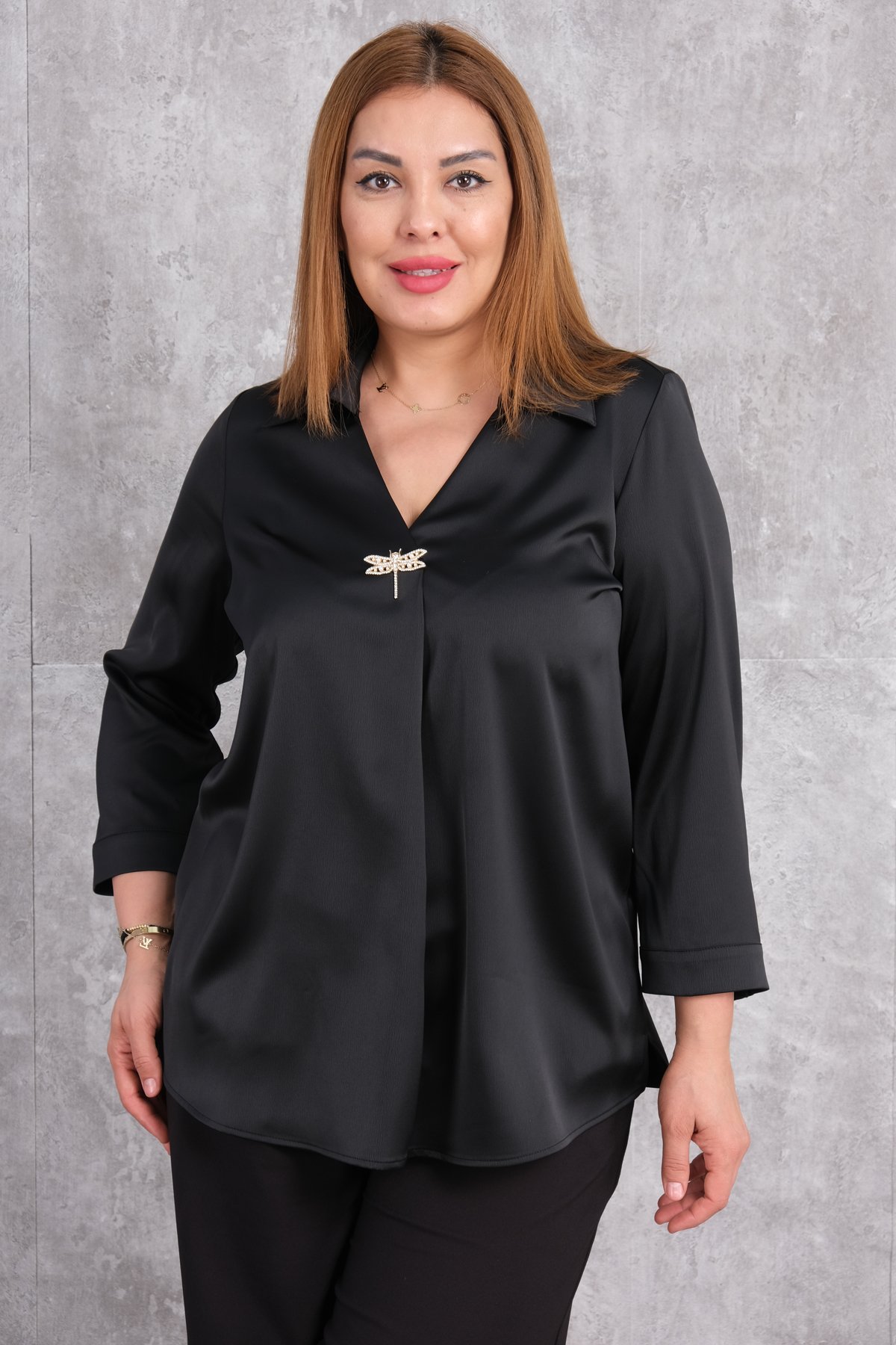 Plus Size Blouse-Black