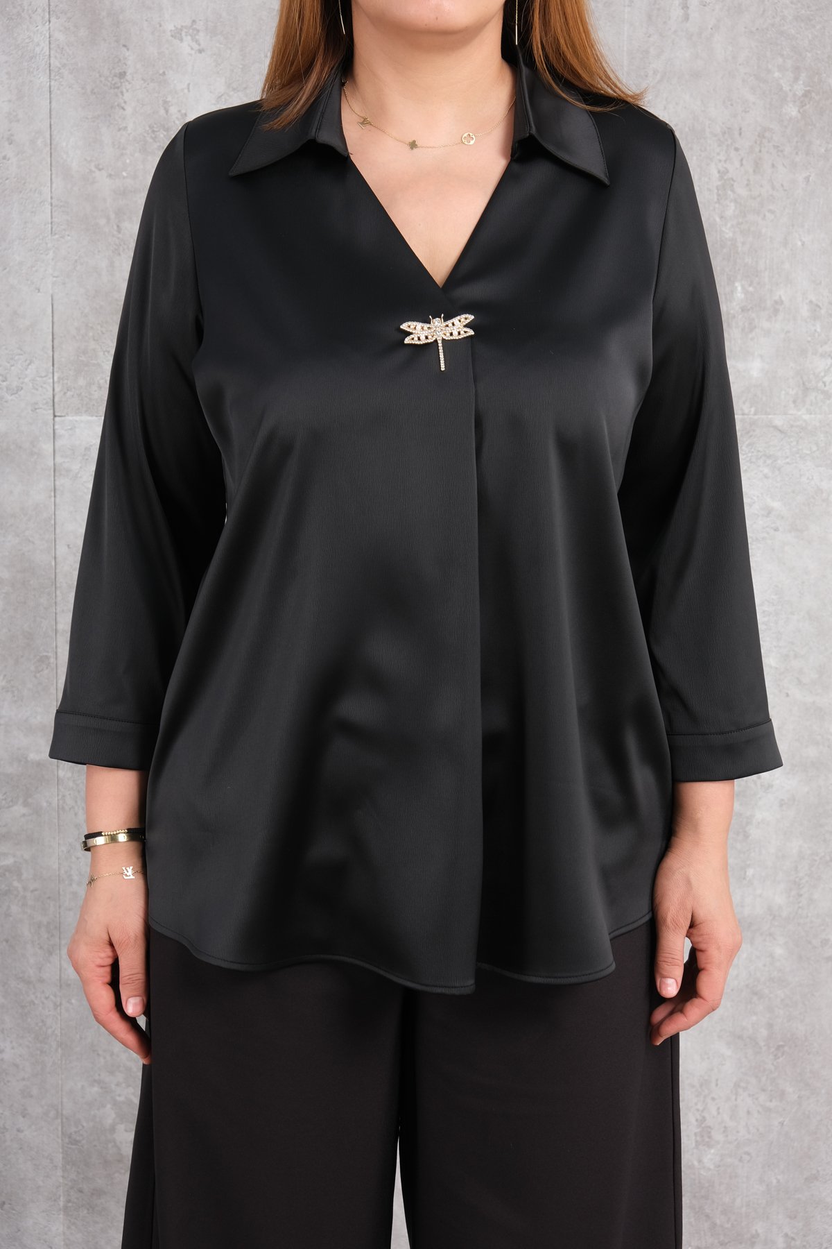 Plus Size Blouse-Black