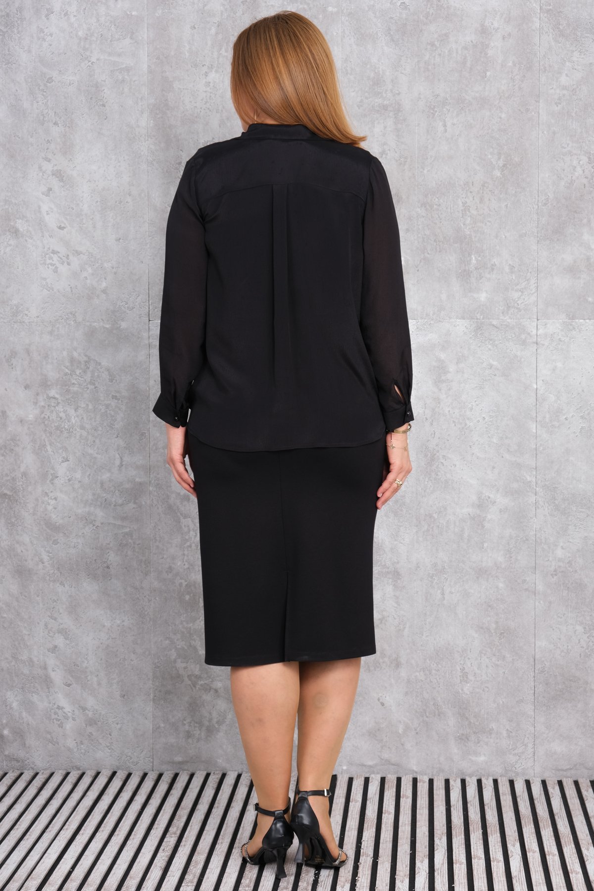 Plus Size Two-Piece Set-Black