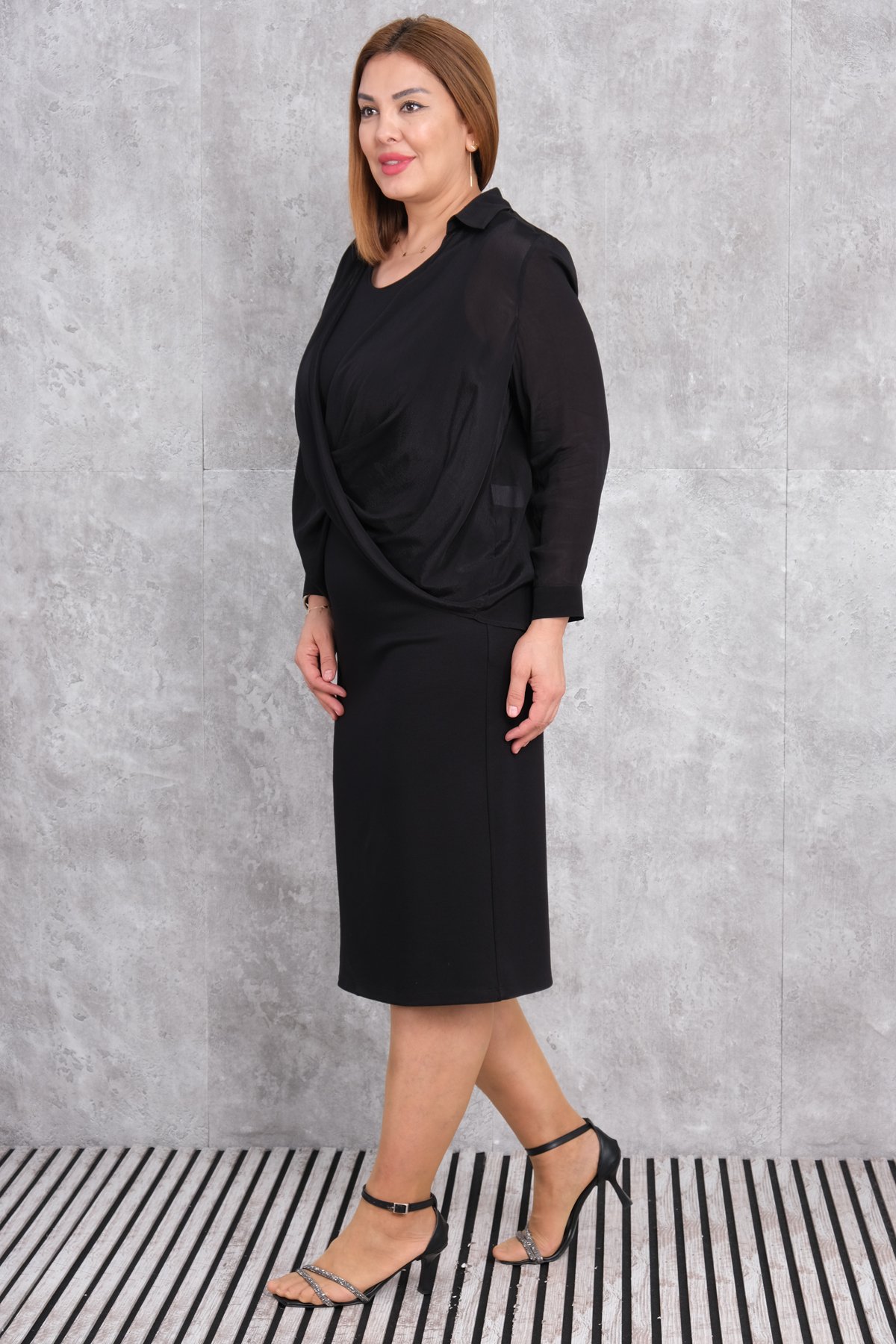 Plus Size Two-Piece Set-Black