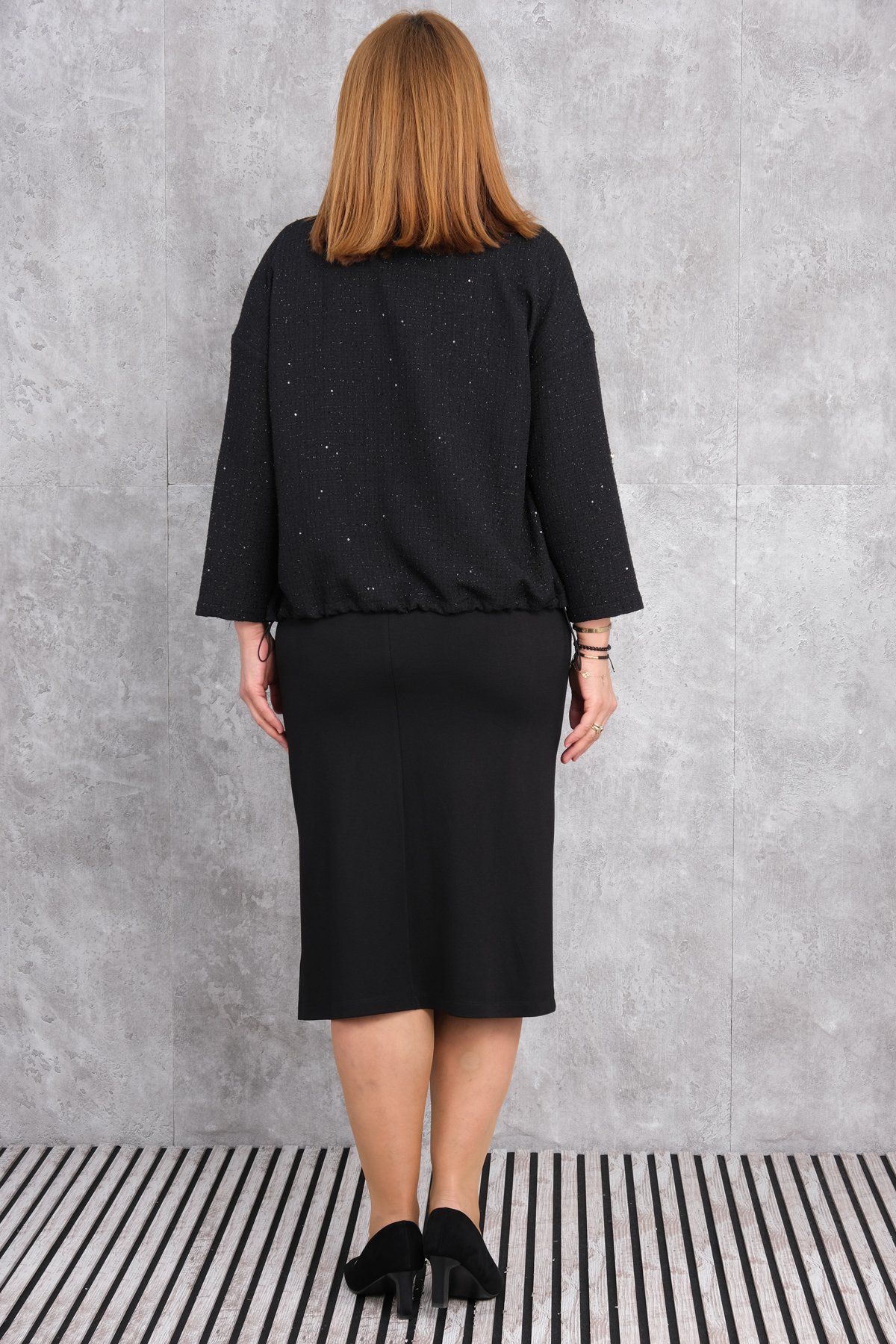 Plus Size Two-Piece Set-Black