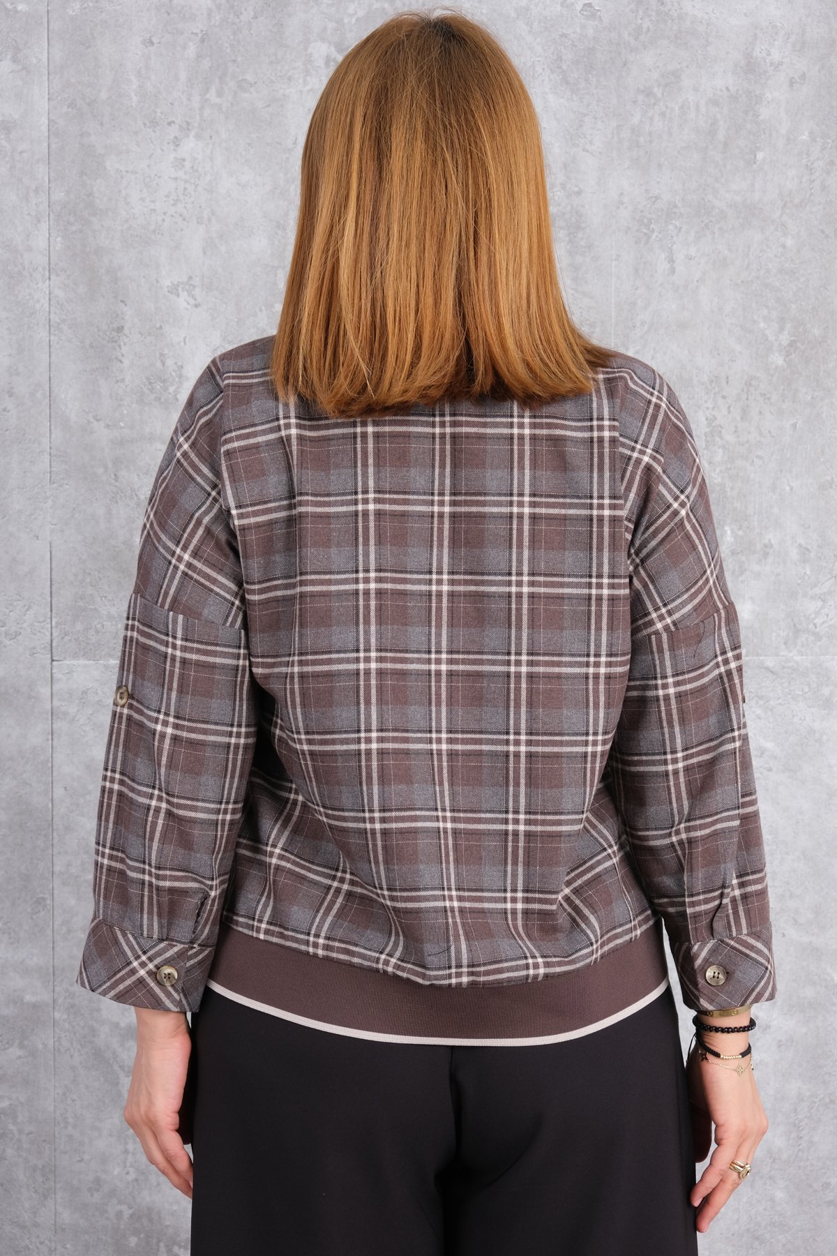 Plus Size Jacket-Brown