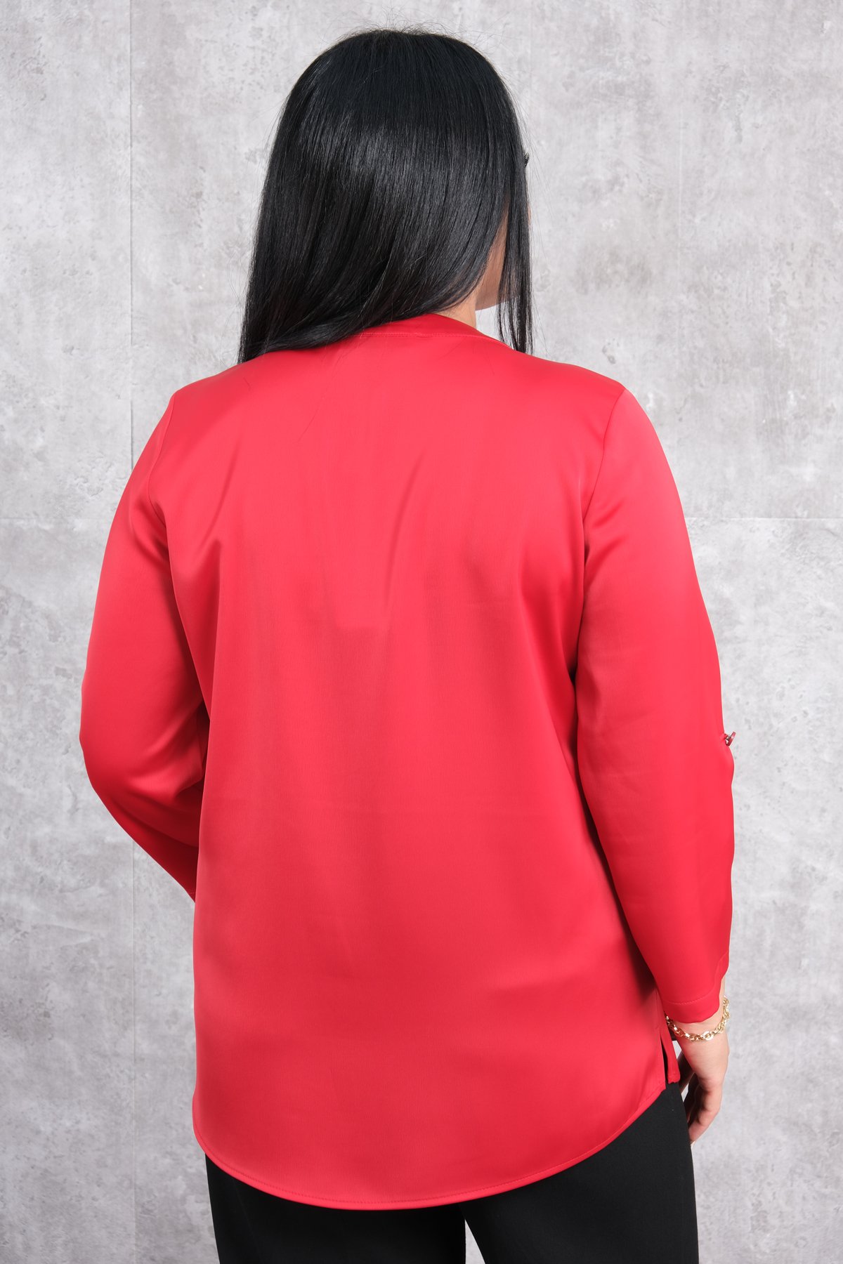 Блузка больших размеров-Красный