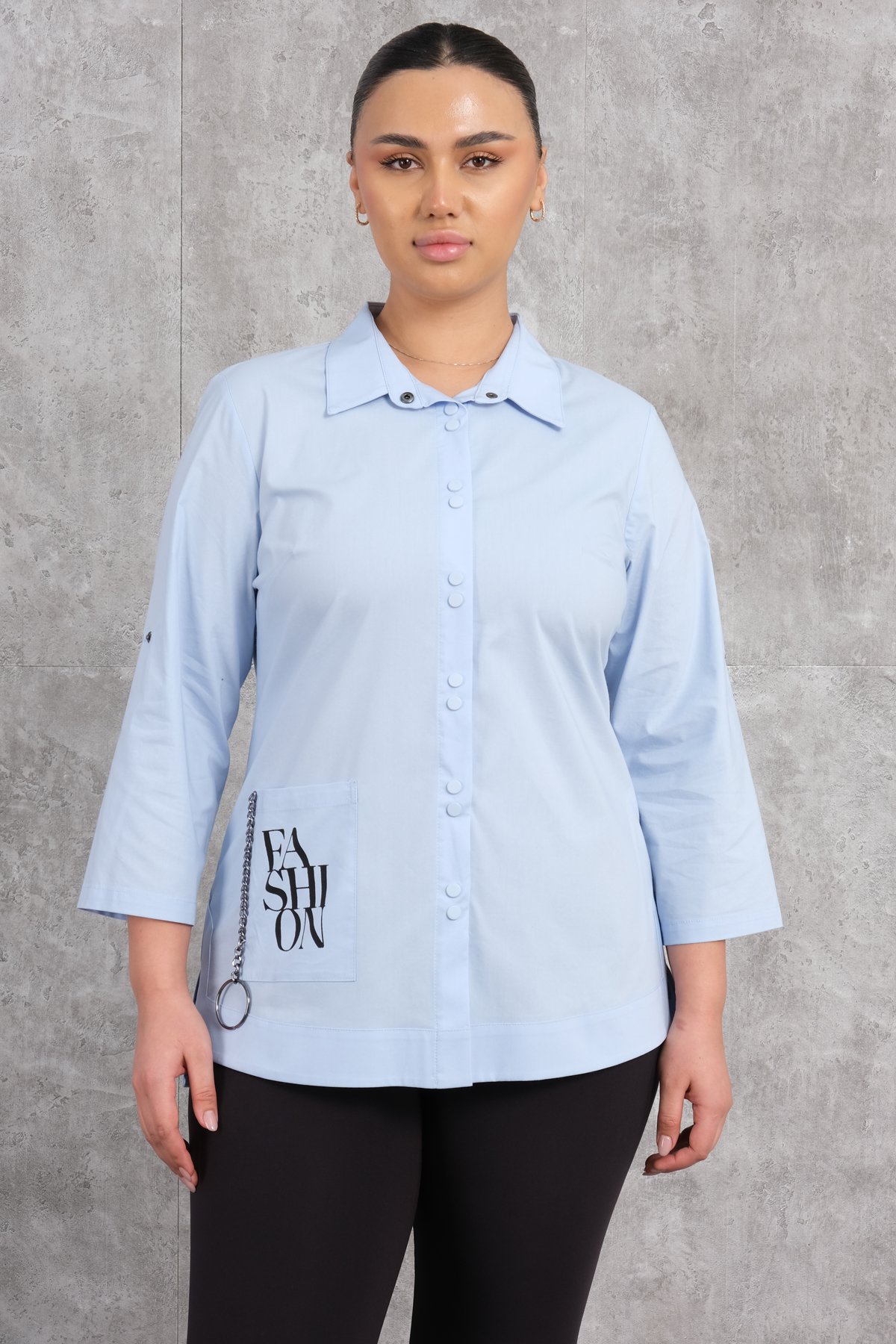Plus Size Shirt-Blue