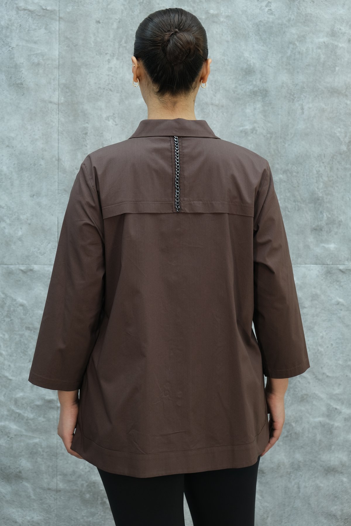 Plus Size Shirt-Brown