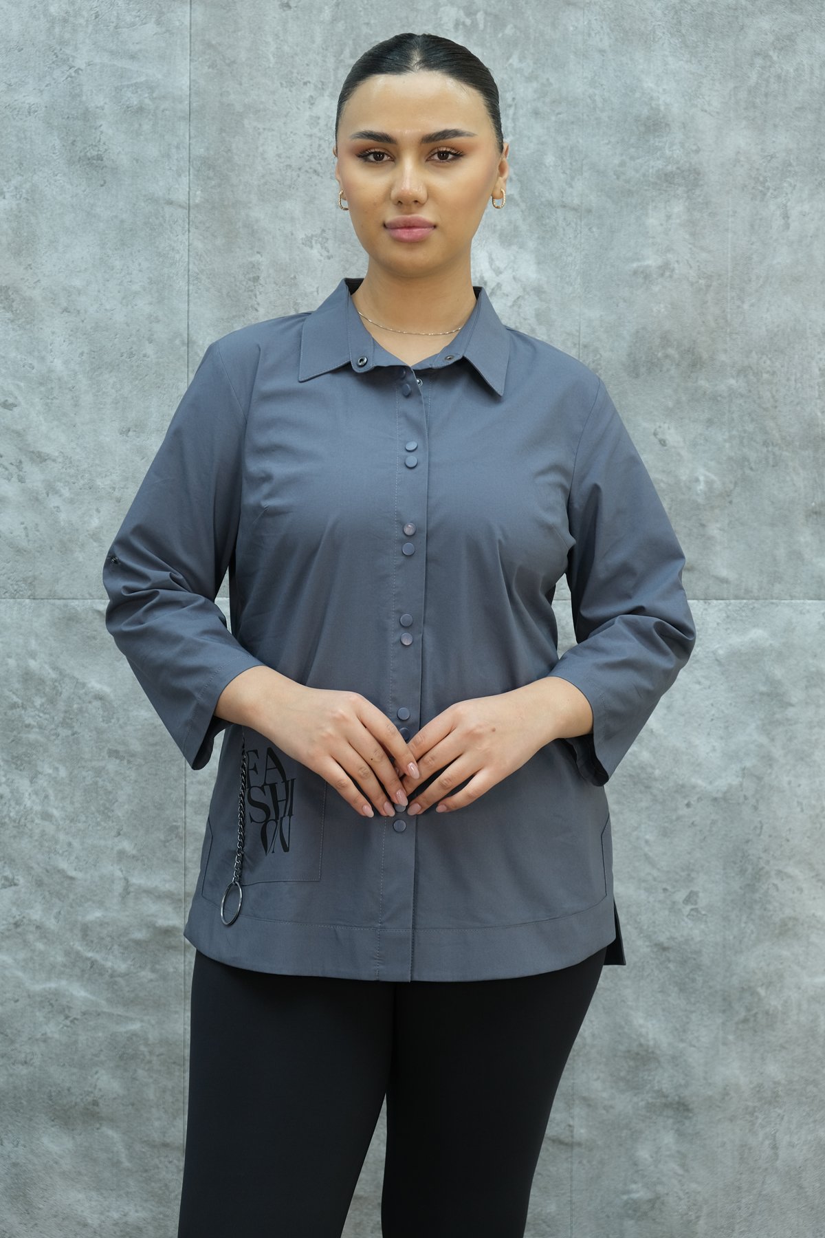 Plus Size Shirt-Grey