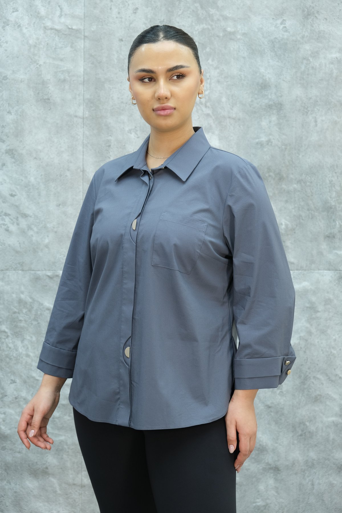 Plus Size Shirt-Grey