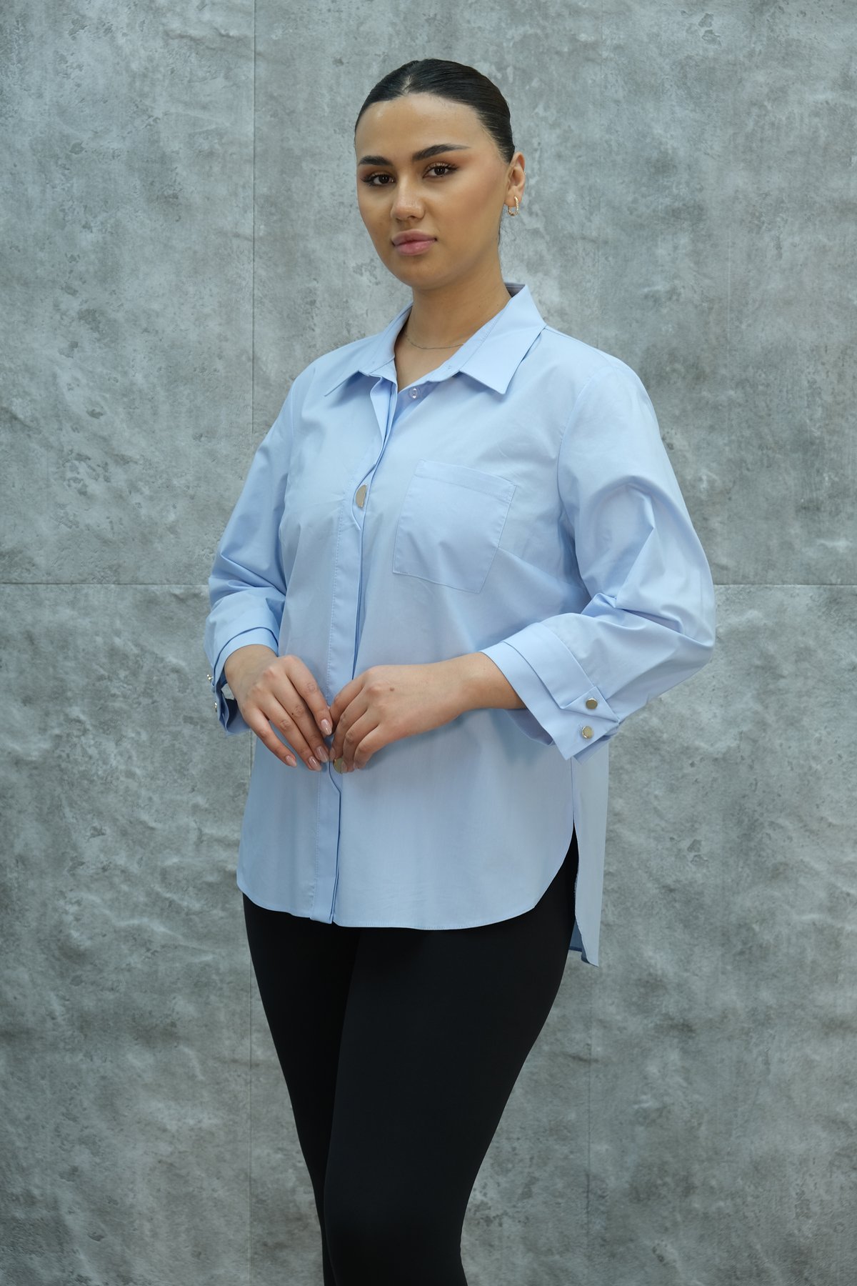 Plus Size Shirt-Blue